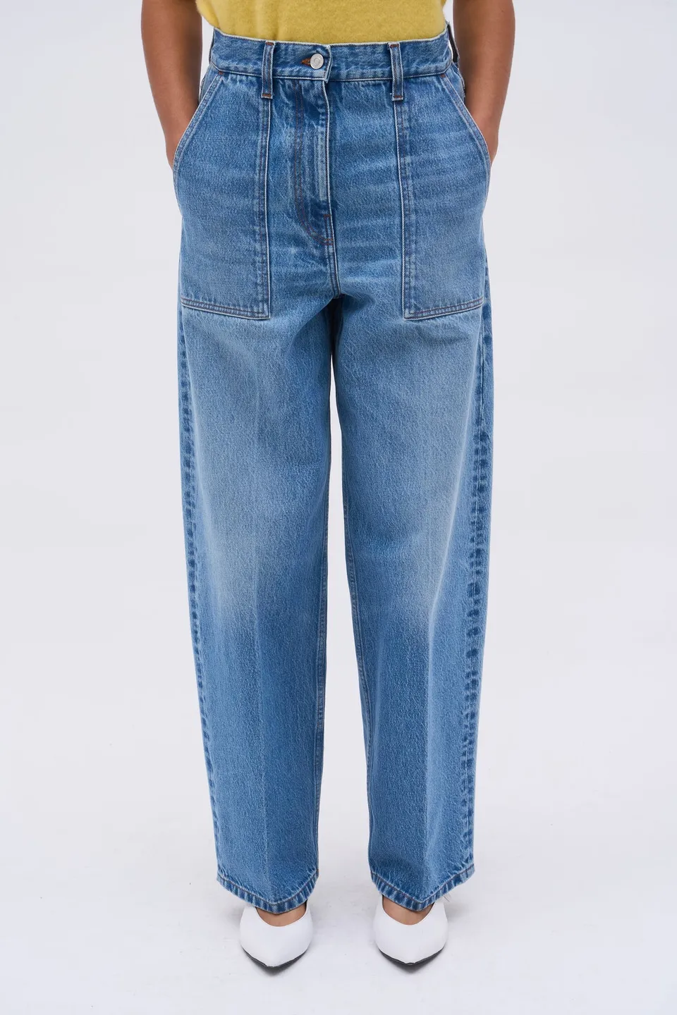 PAUL & JOE CHARLIE jean denim délavé jambes larges