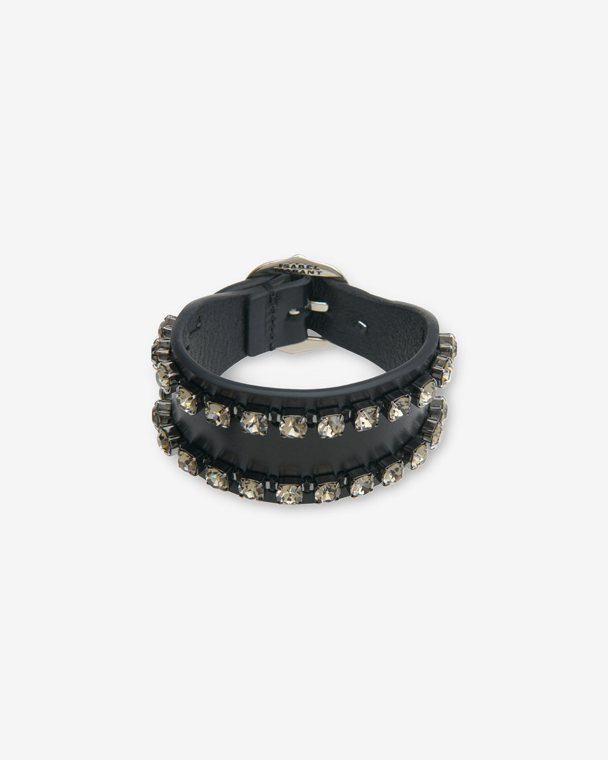 Isabel Marant Morea Bracelet cuir noir-palladium
