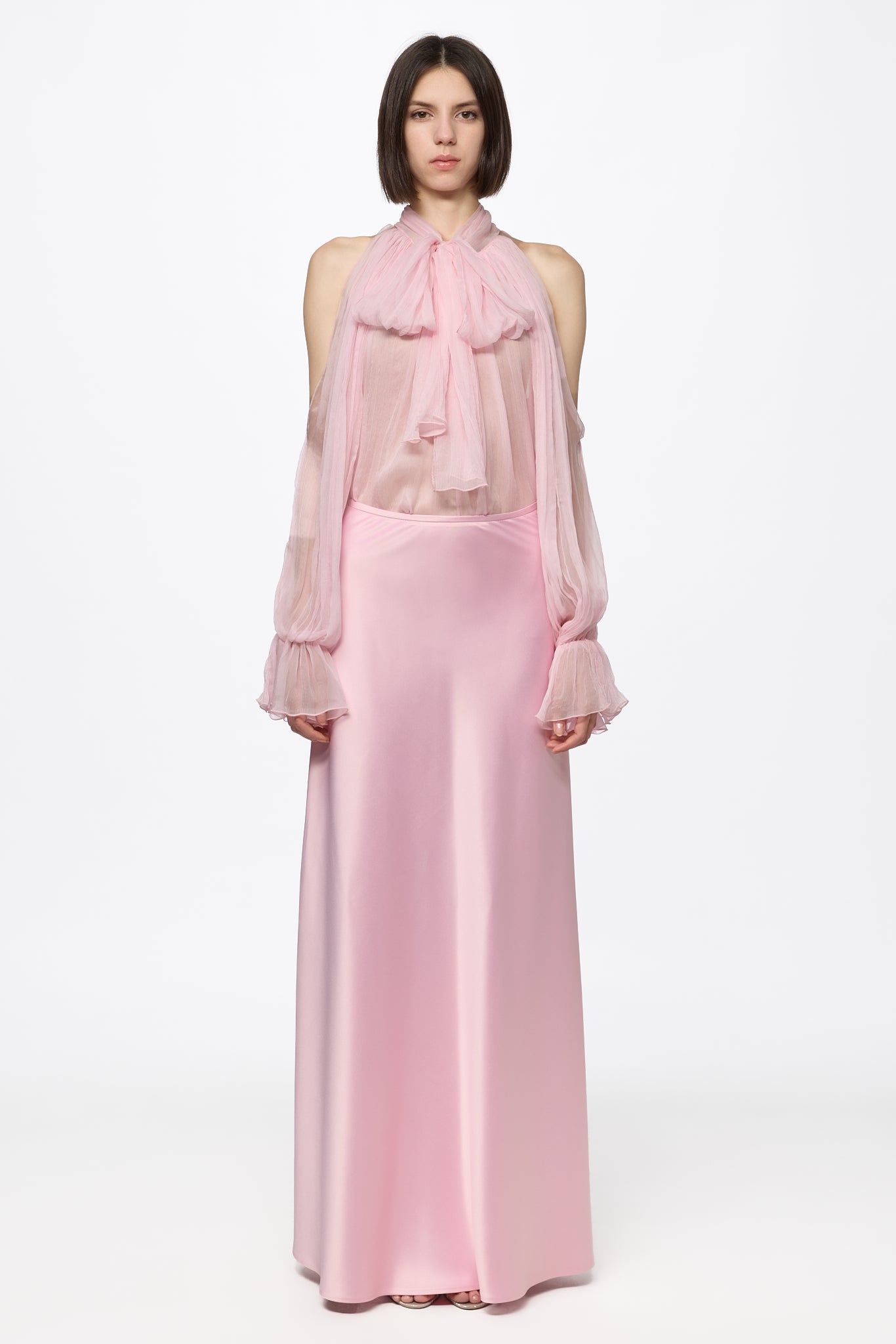 ATU Body Couture Skirts jupe longue satin rose taille normale