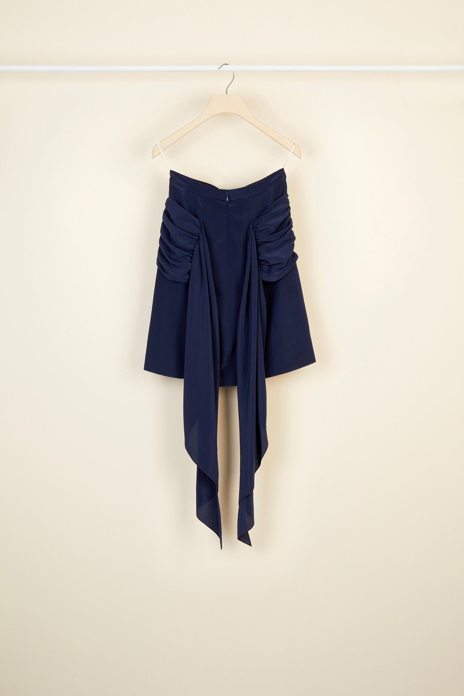 Patou SK002 jupe soie drapée bleu marine 38