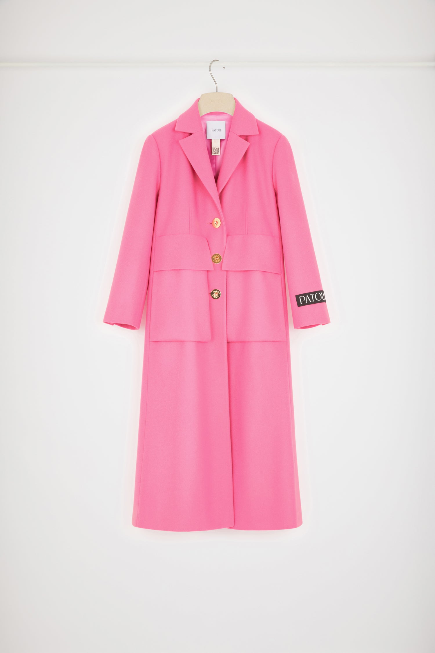 Patou Coats H22CO0150003451P manteau laine rose Darling Pink