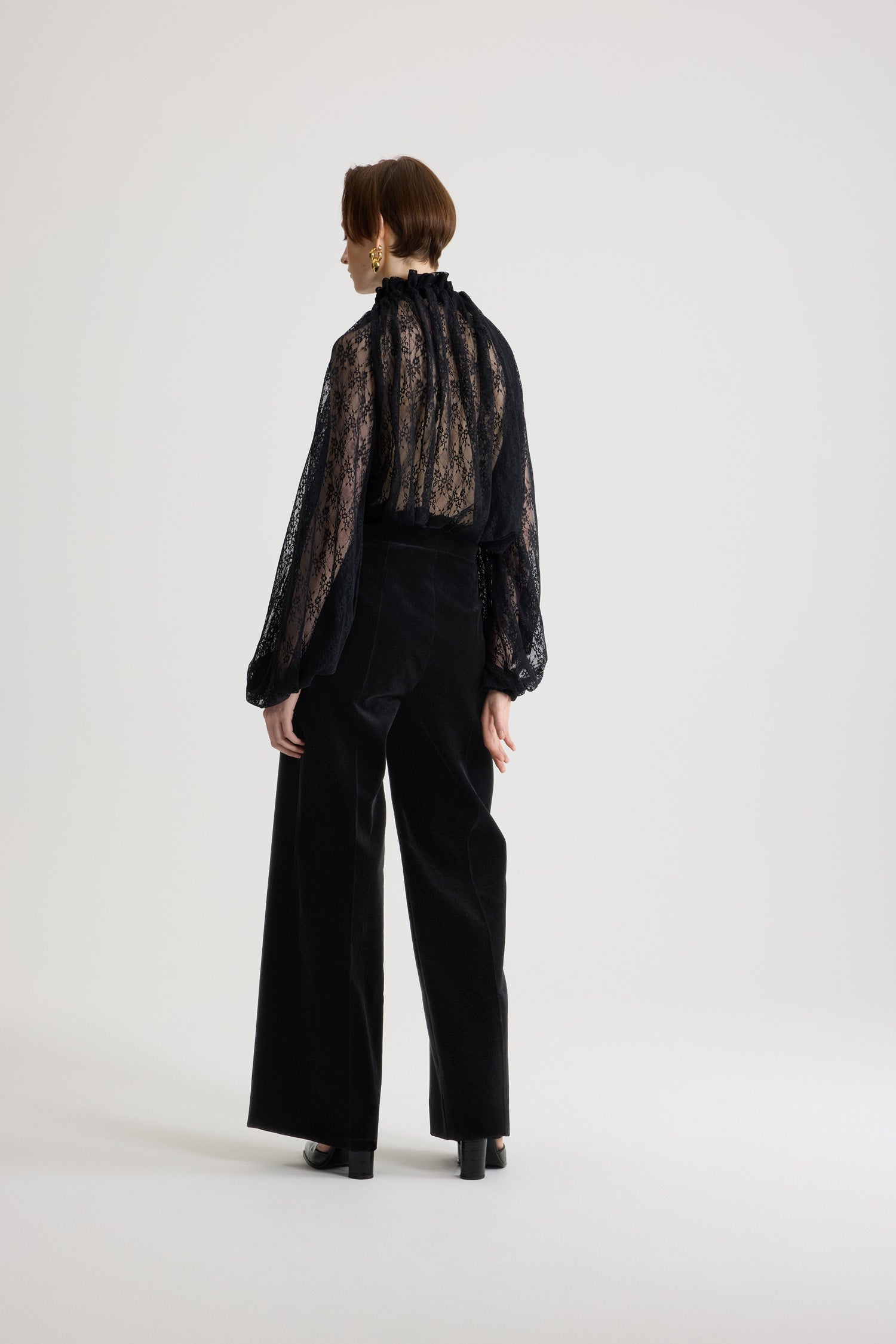 Patou Iconic JE174 top dentelle jersey noir
