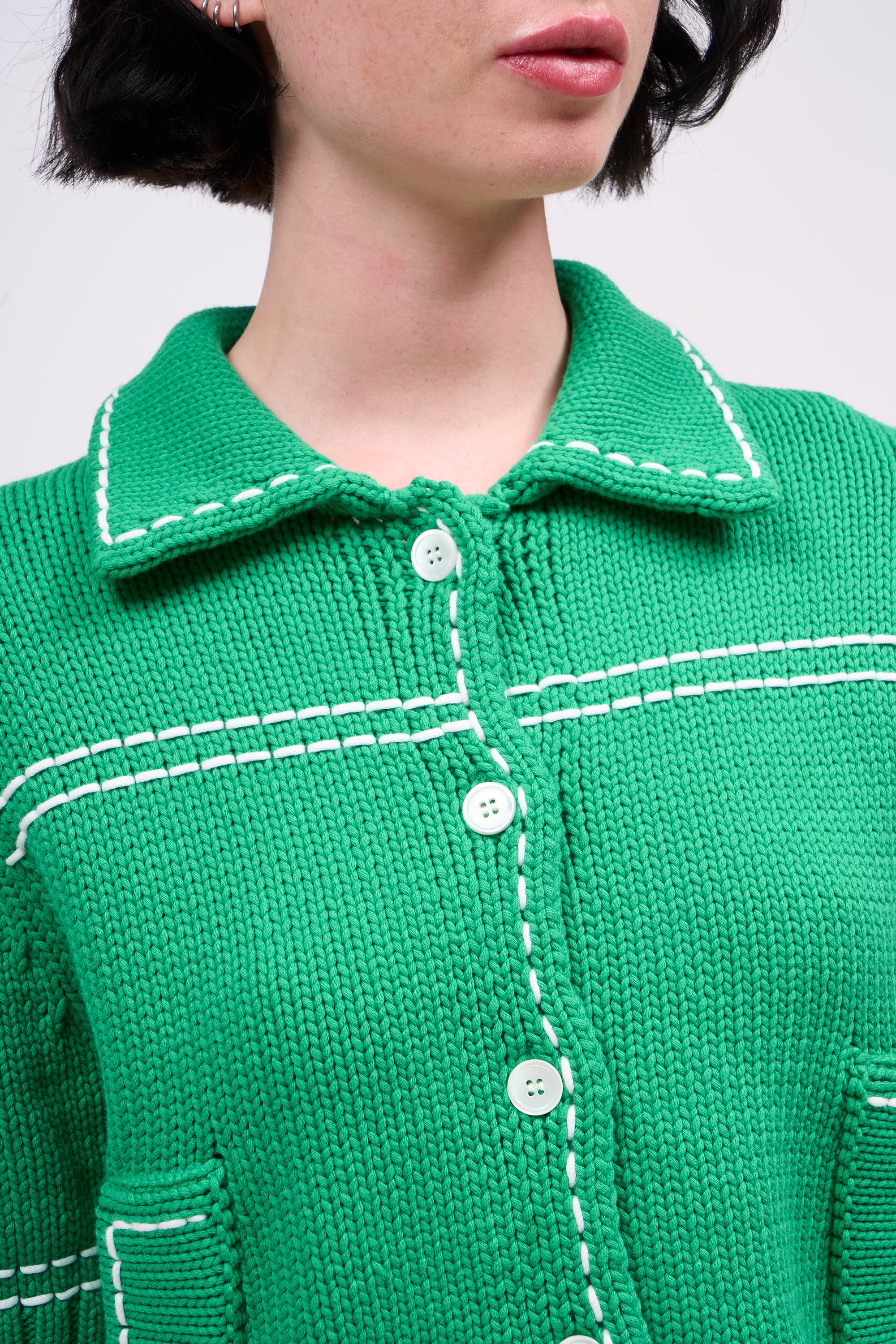 Paul & Joe cardigan court grosse maille coton marine taille 1