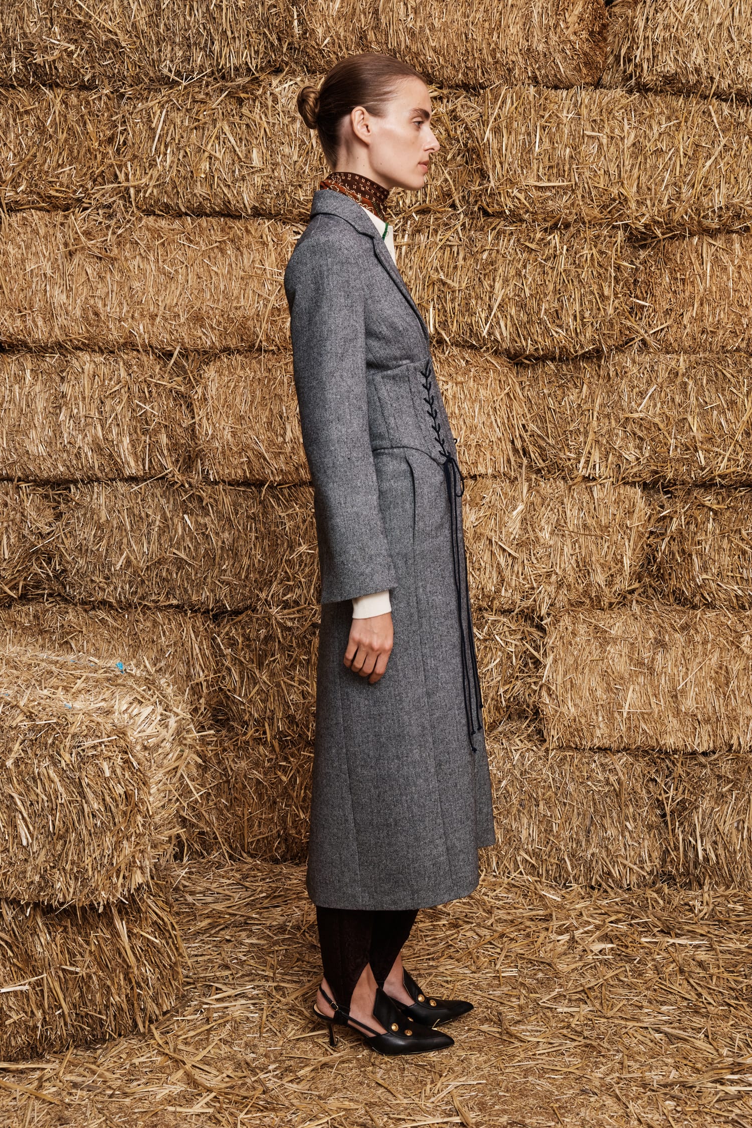 Alemais Henri manteau long laine corset