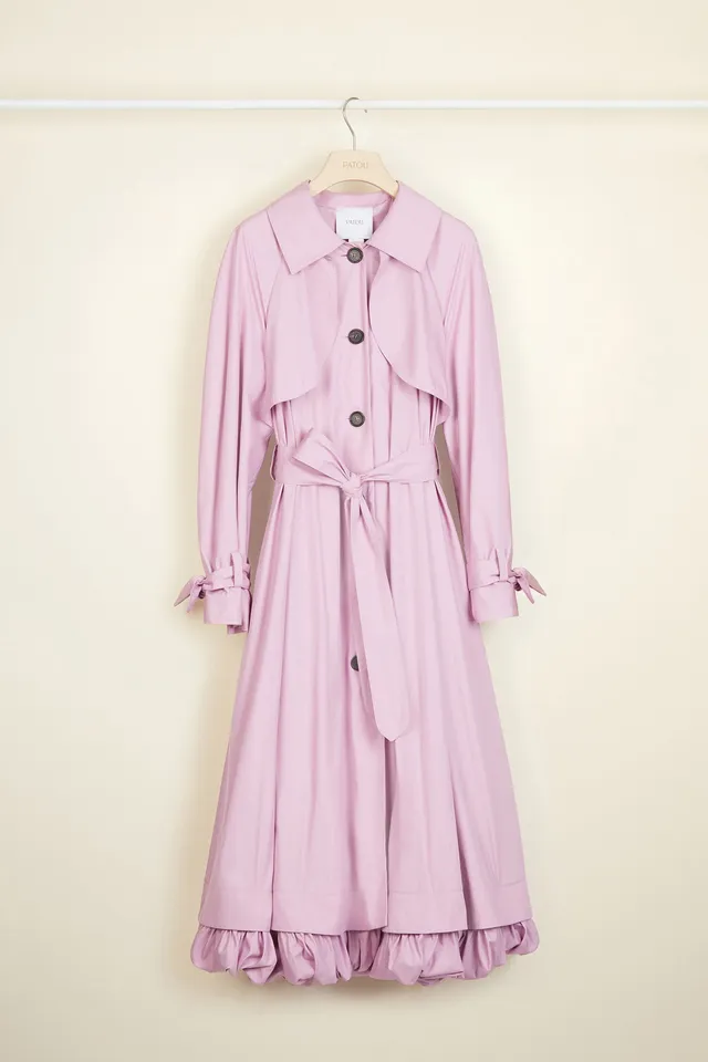 Patou P20OU0050022476L trench lilas gabardine coton