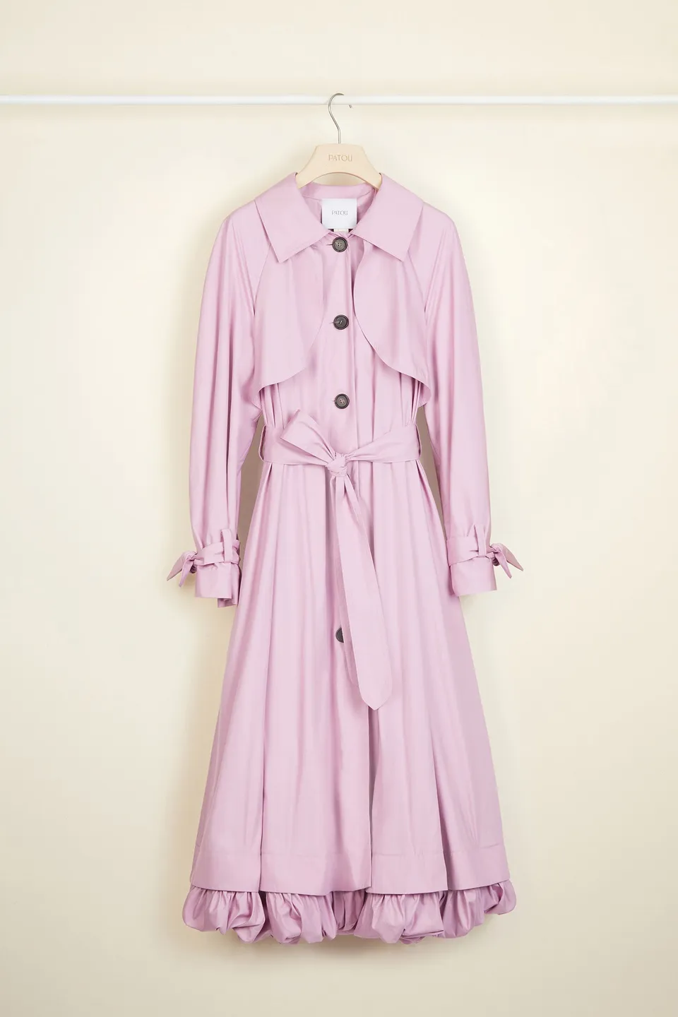 Patou P20OU0050022476L trench lilas gabardine coton