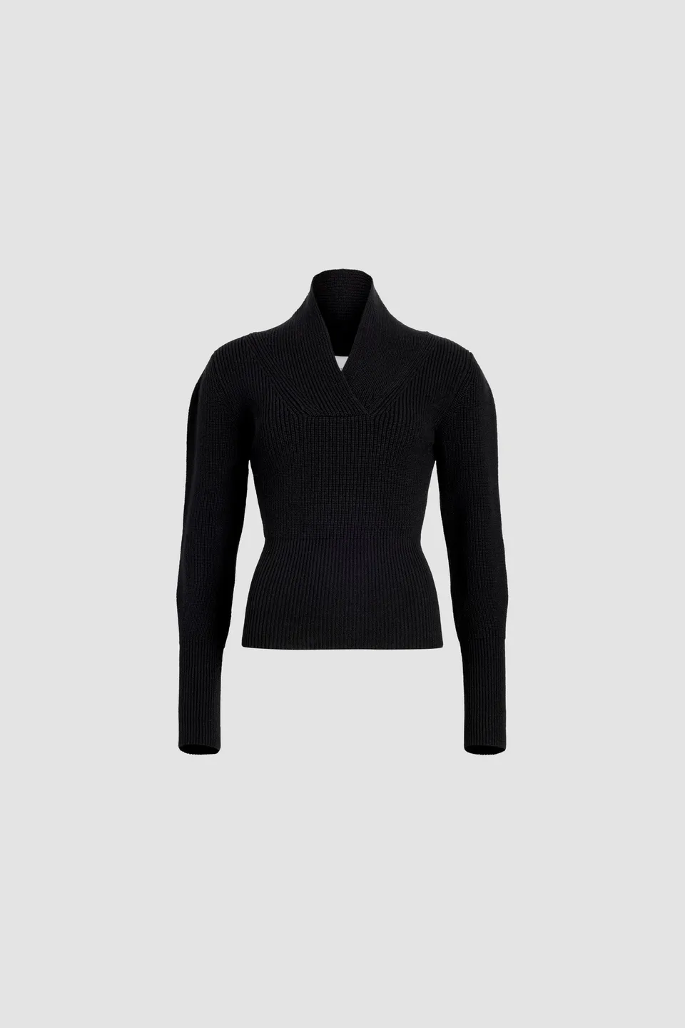 Patou H24KN208 pull col cache-coeur noir laine cachemire