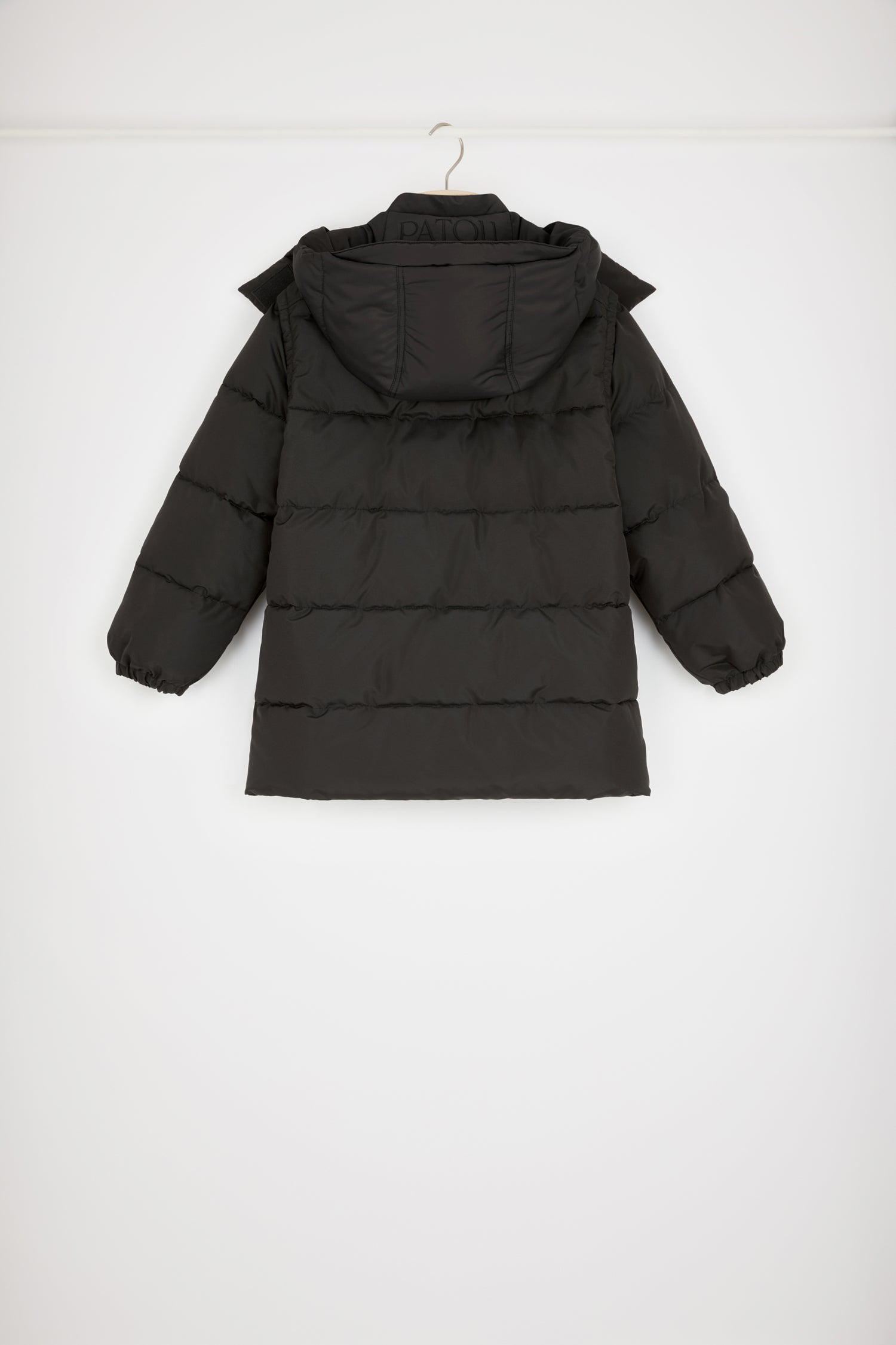 Patou OU015 parka doudoune noire manches amovibles