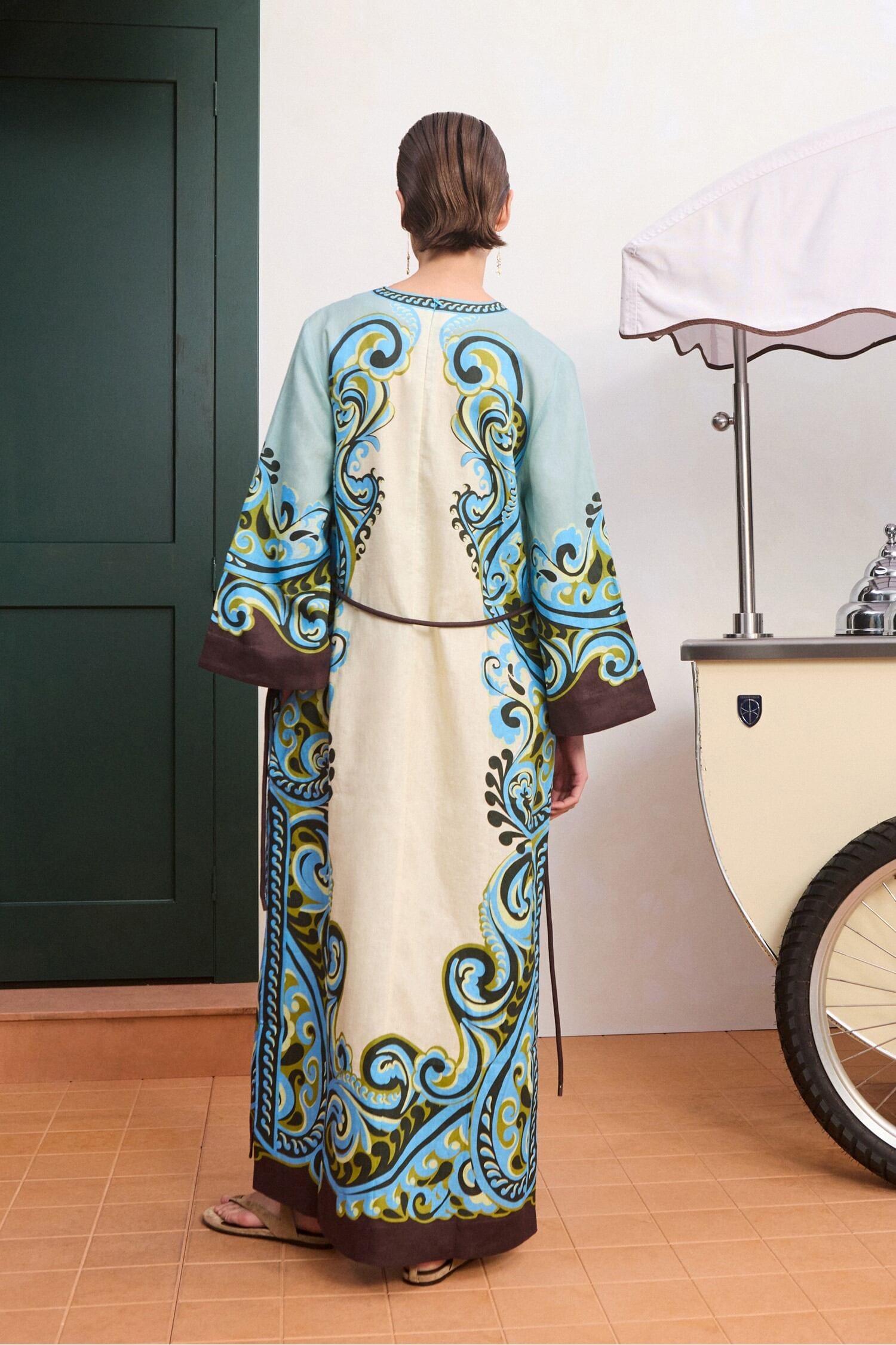Alemäis Natalia Midi Robe lin paisley