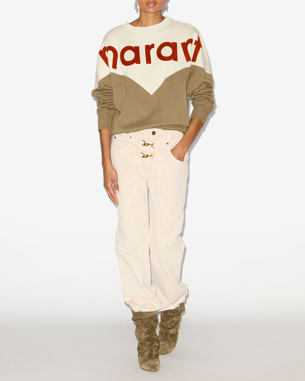 Isabel Marant Brinley jean droit écru taille haute