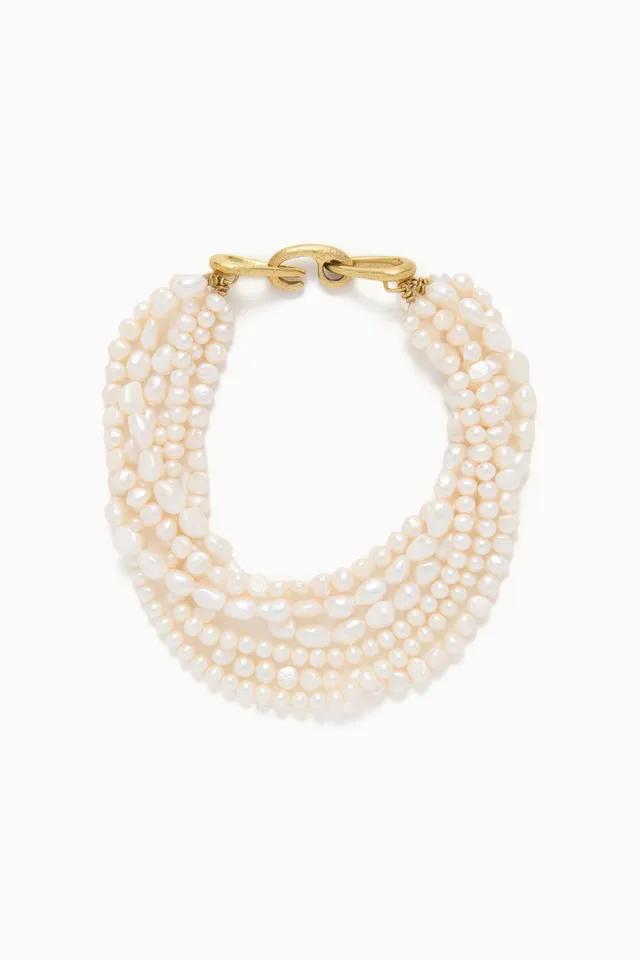 Ulla Johnson Pearl Multistrand Choker collier perles OS