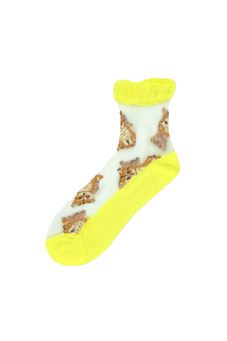 PAUL & JOE Nounette chaussettes jaunes transparentes motifs