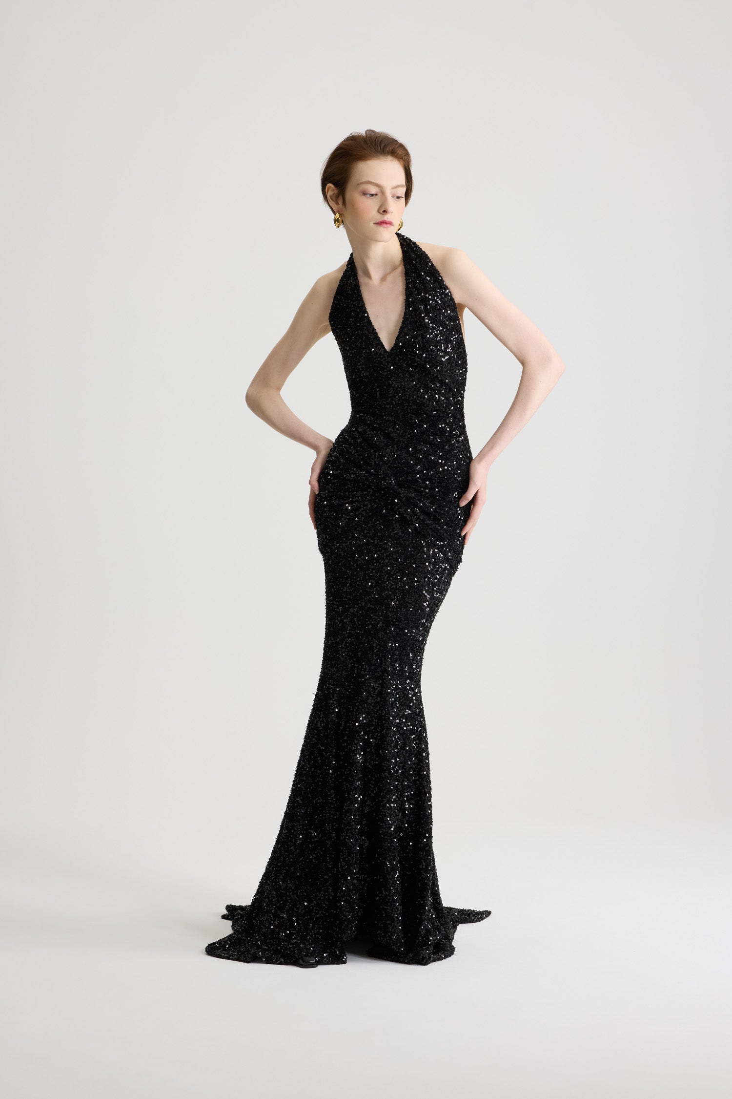 Patou DR199 H25DR199 robe sequins noire maxi