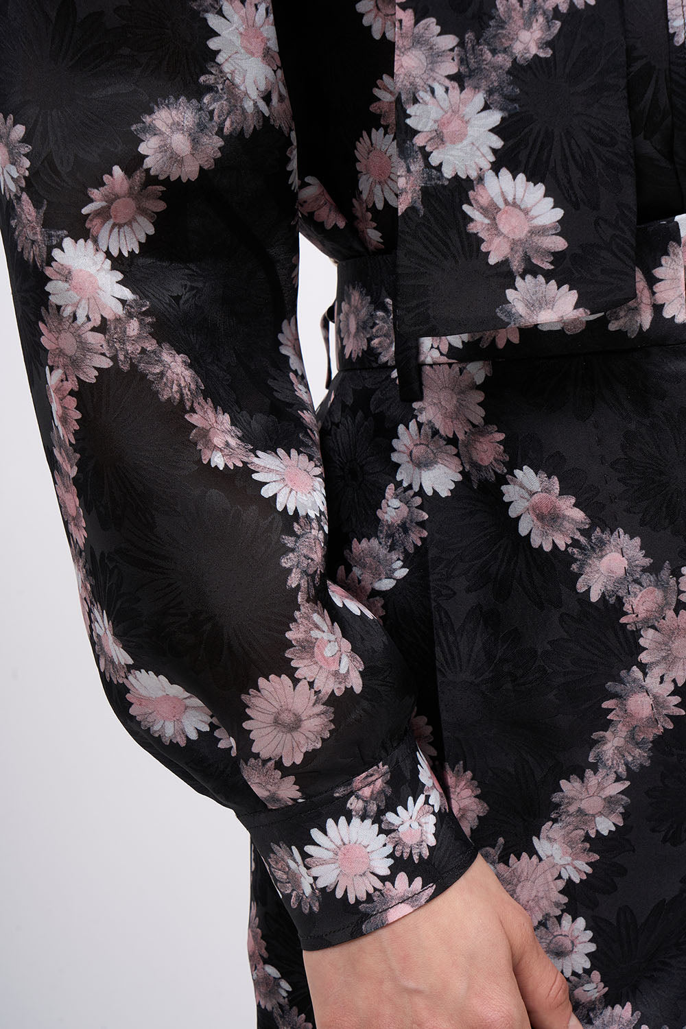 Paul & Joe Soline chemise organza soie noire imprimée