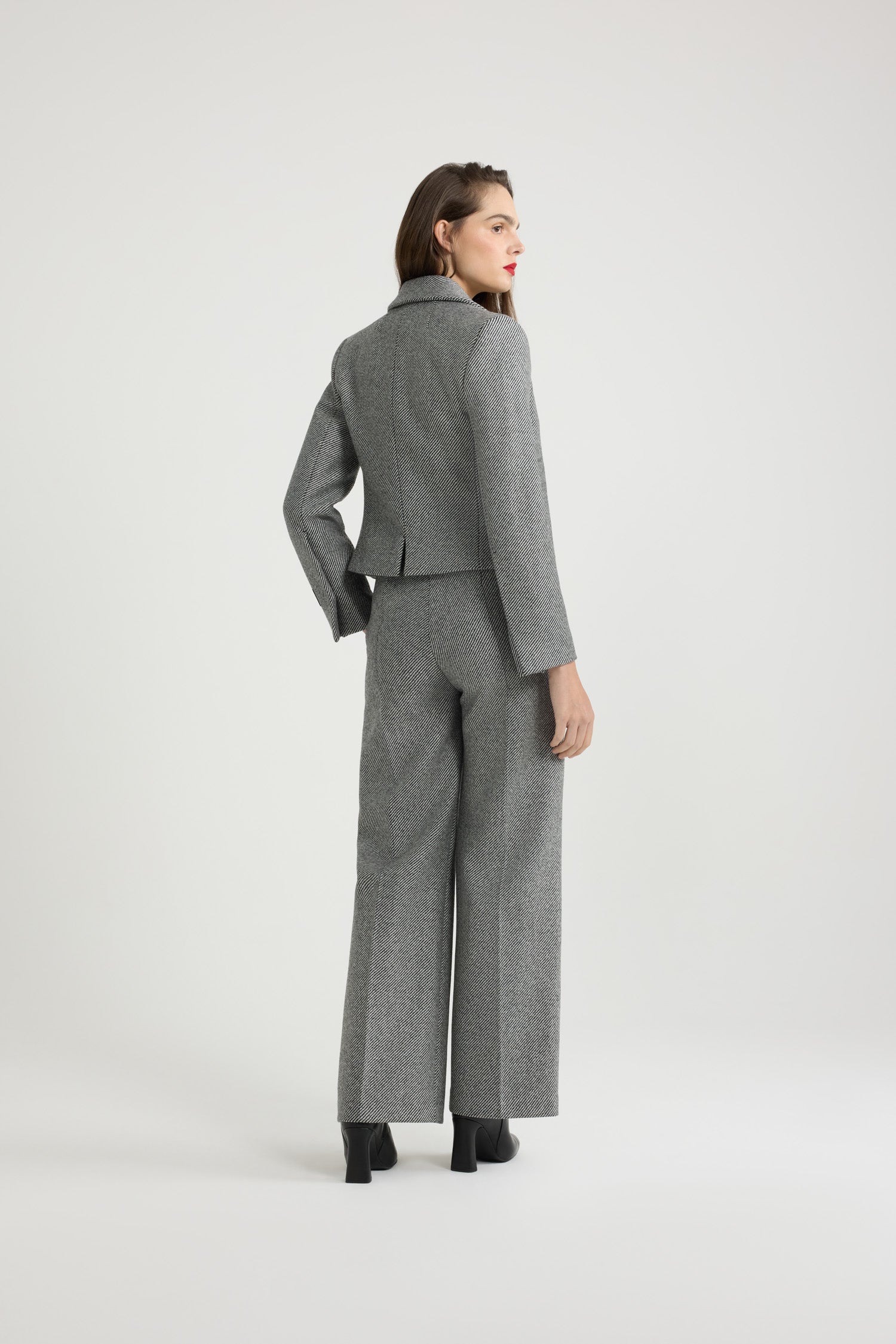Patou Iconic long trousers pantalon laine gris Graphite 38