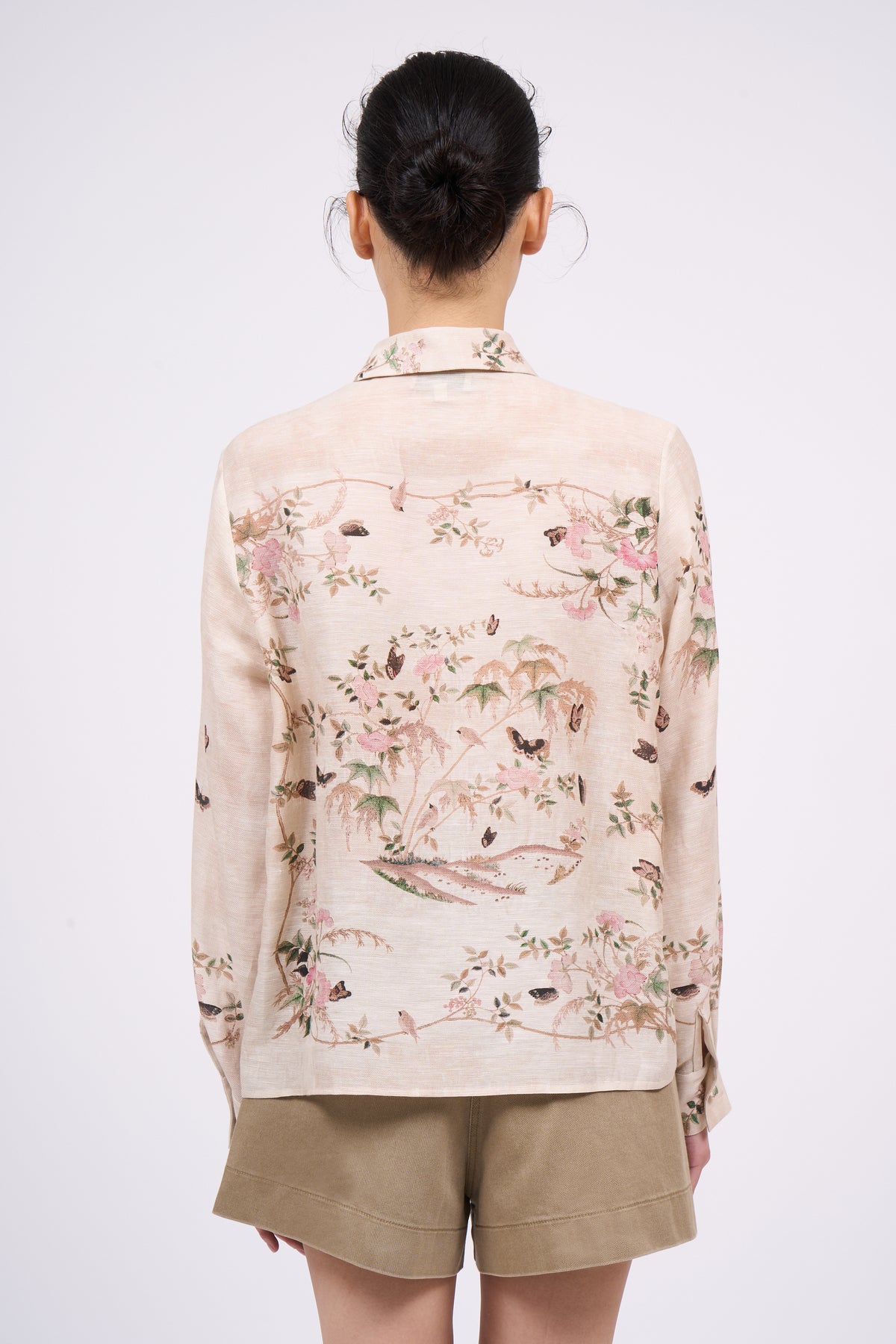 Paul & Joe Chardonnet chemise droite lin soie jardin