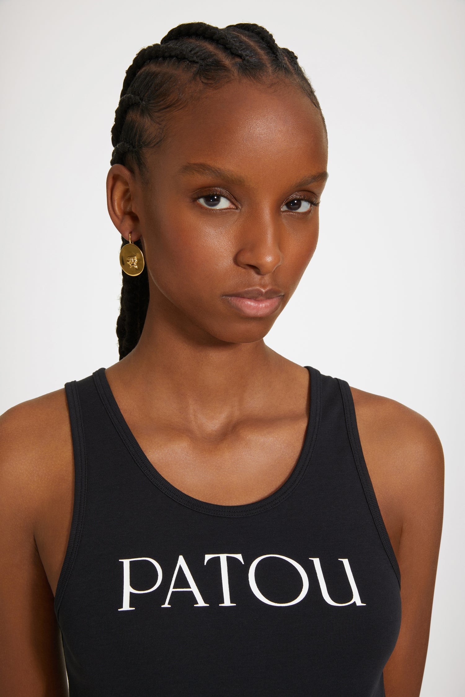 Patou JW046 boucles d'oreilles visage laiton doré