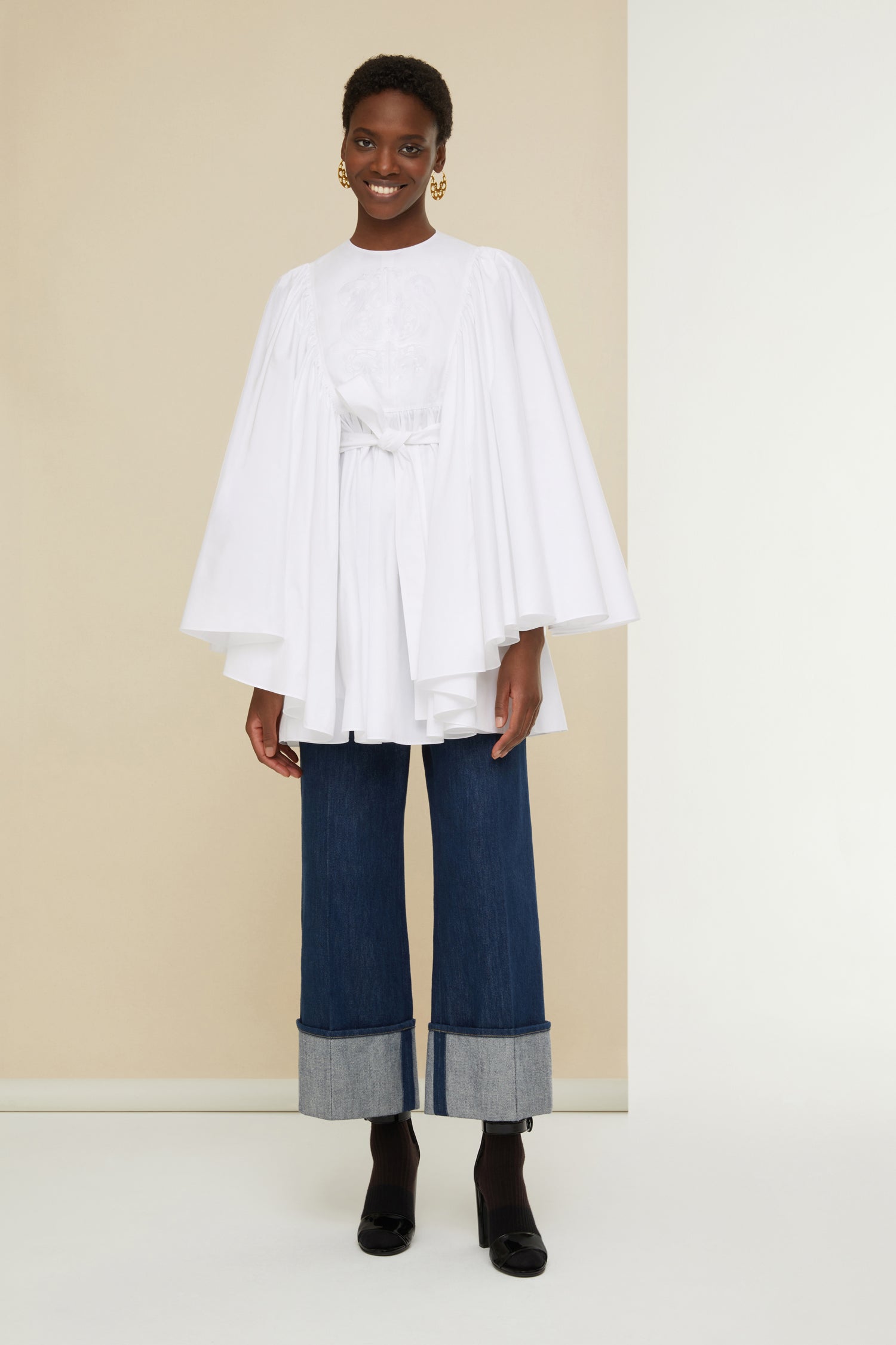 Patou Robe A21DR0740017001W Blanche Popeline Bio
