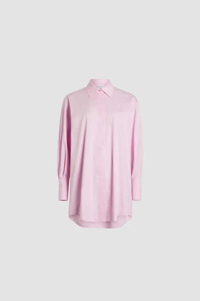 Patou H24DR0860017425P mini robe chemise rose coton bio