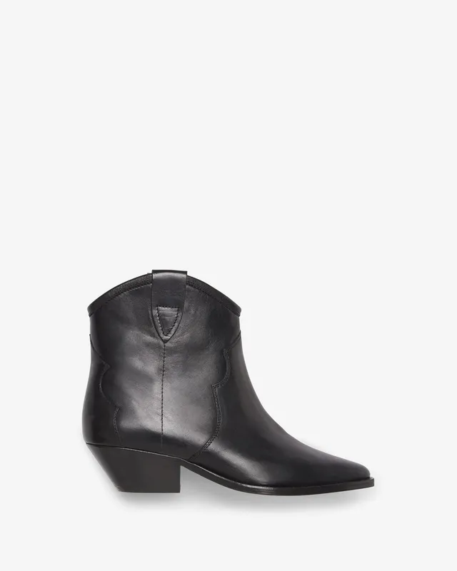 Isabel Marant Dewina bottines santiag cuir noir talon 4 cm