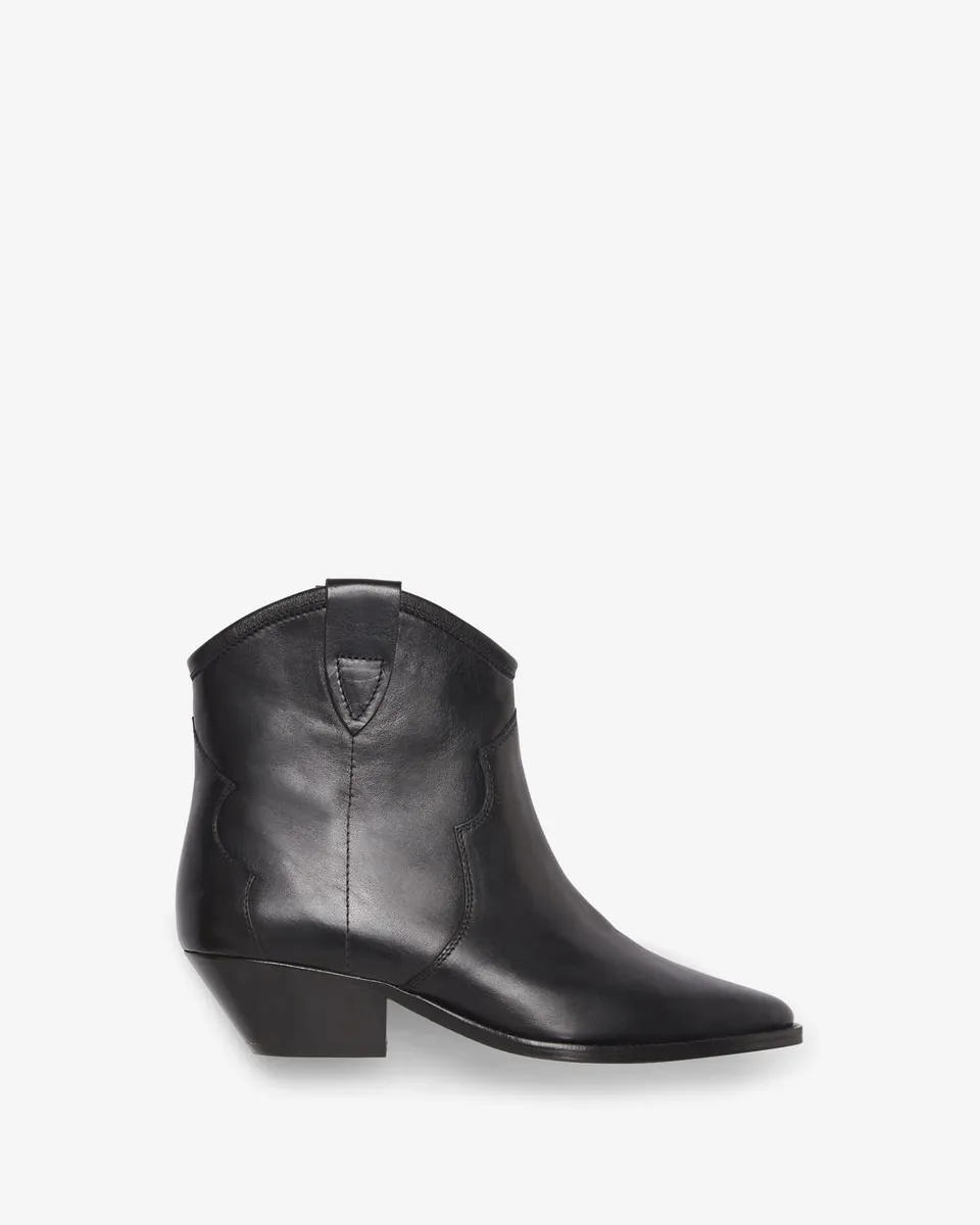 Isabel Marant Dewina bottines santiag cuir noir talon 4 cm