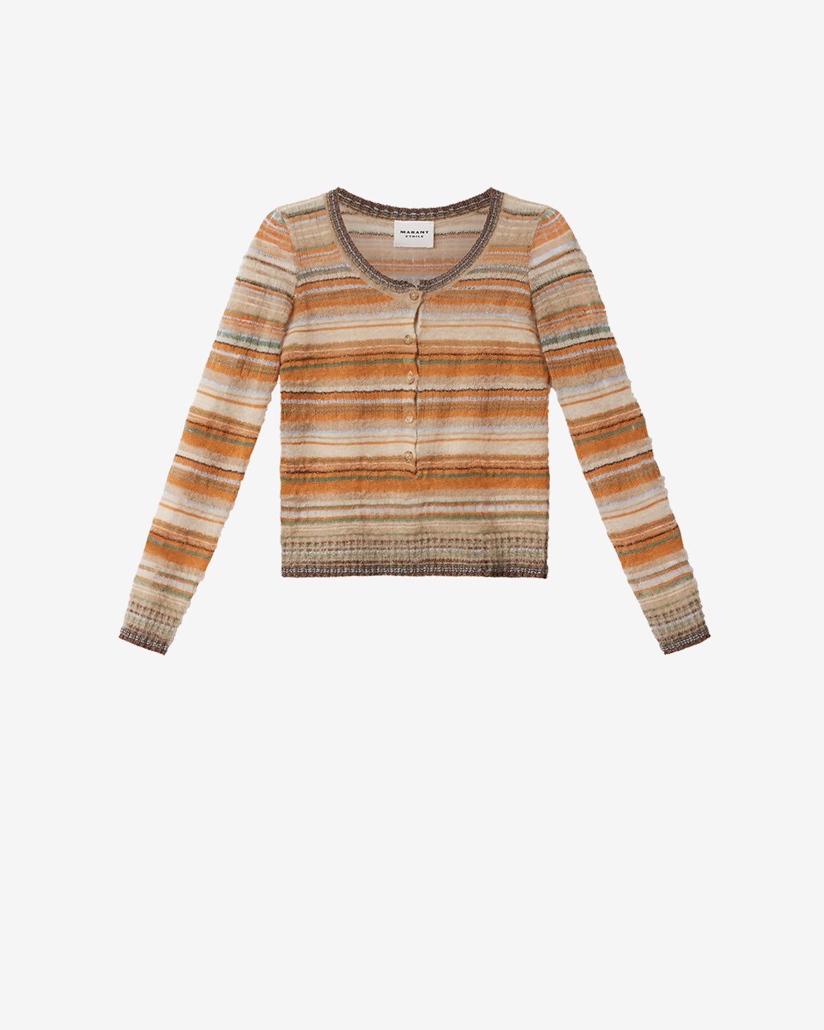 Isabel Marant Frederica pull beige lin rayé ajusté