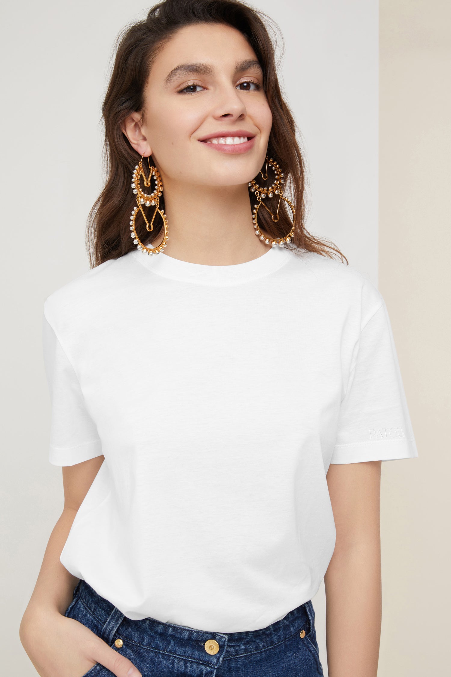 Patou JE022 tee coton bio blanc cœur dos