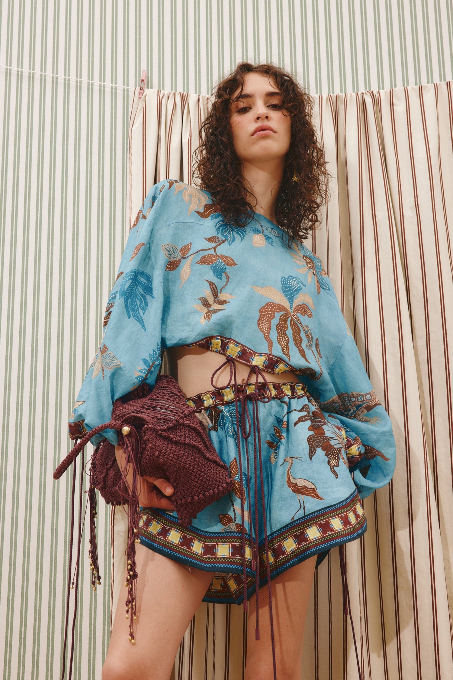 Alemäis Georgie Top blouse courte ramie imprim jungle