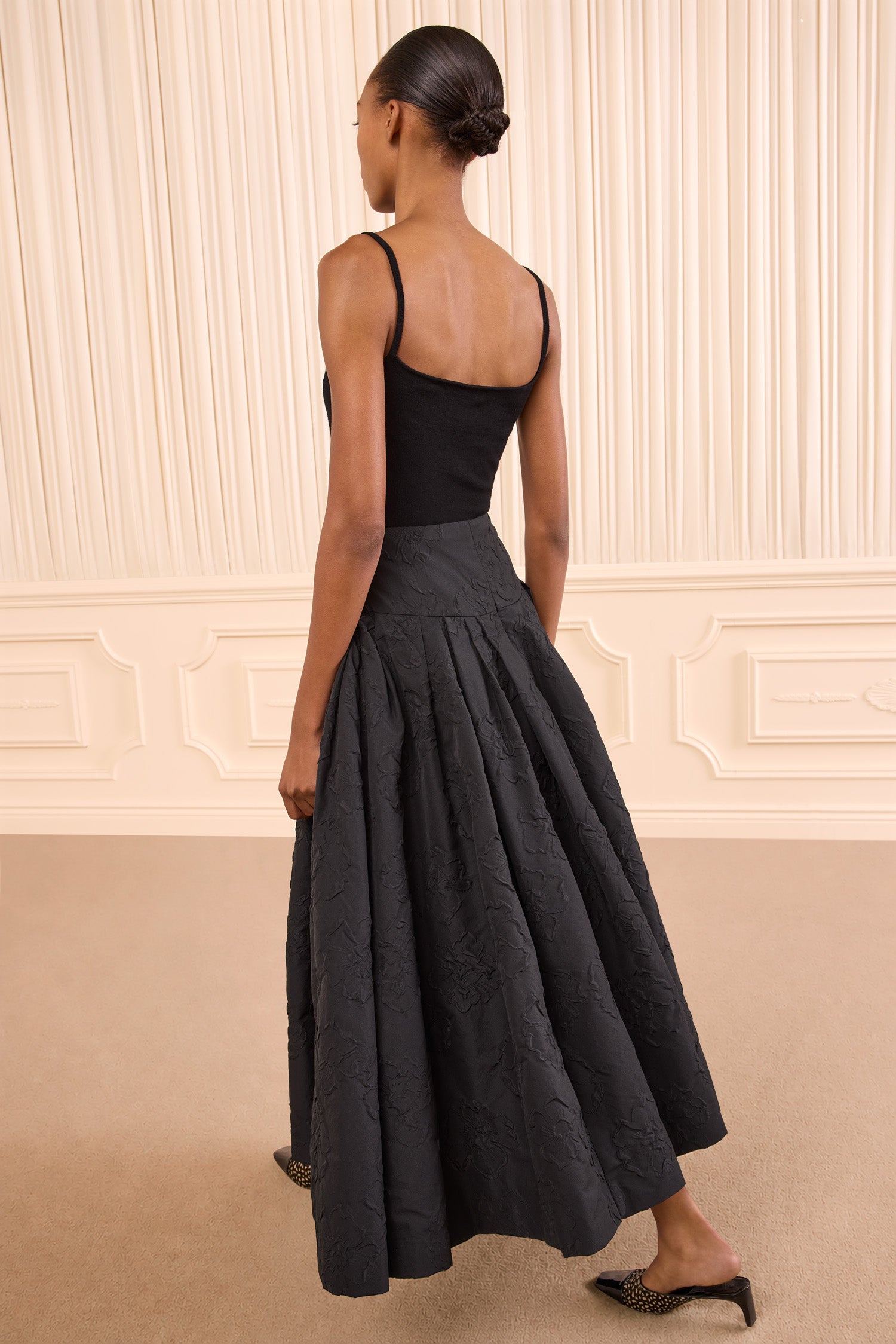 Ulla Johnson Angelique FA260327 jupe midi Noir plissée