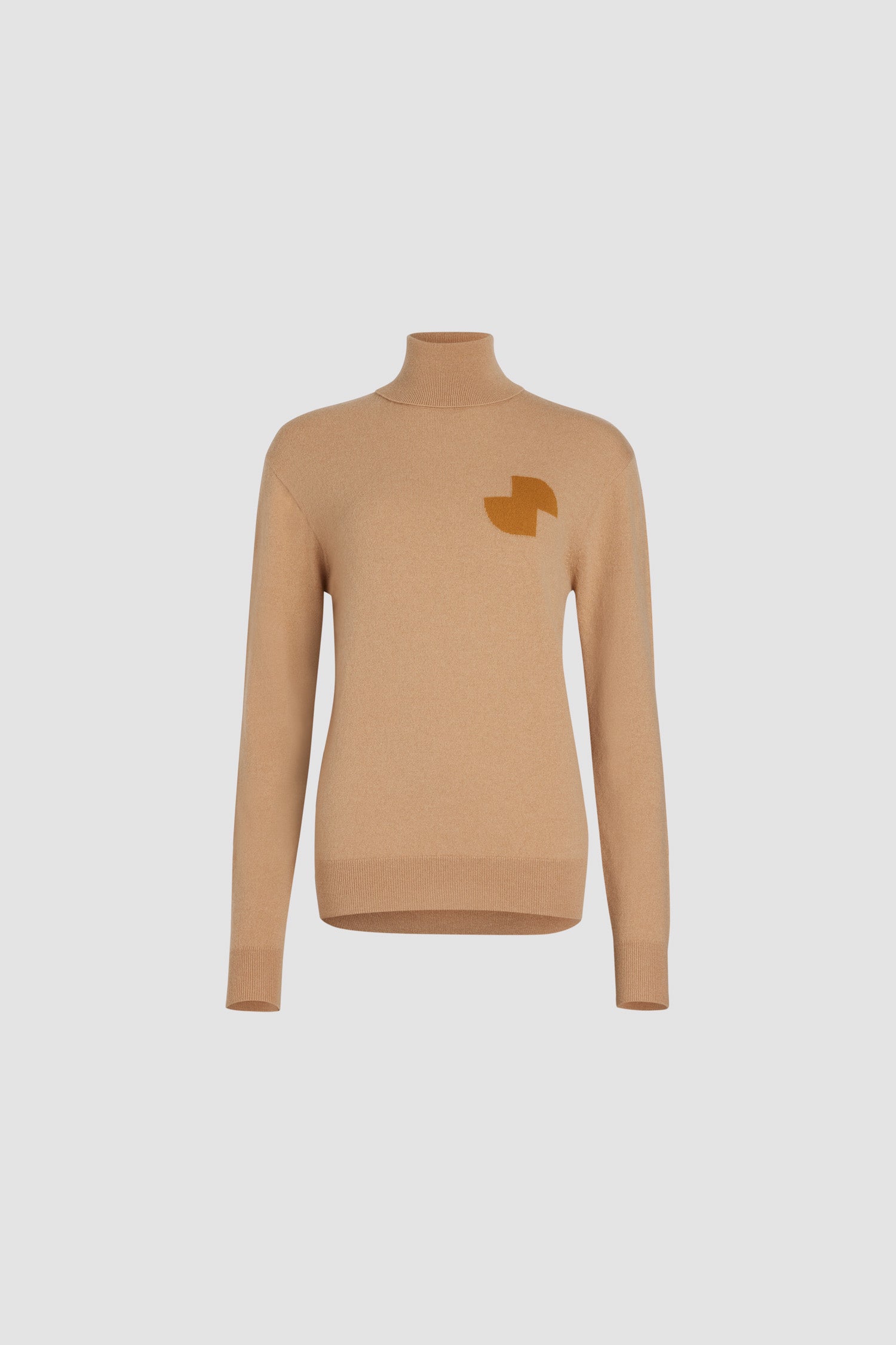 Patou JP KN183 pull col roulé beige Biscuit