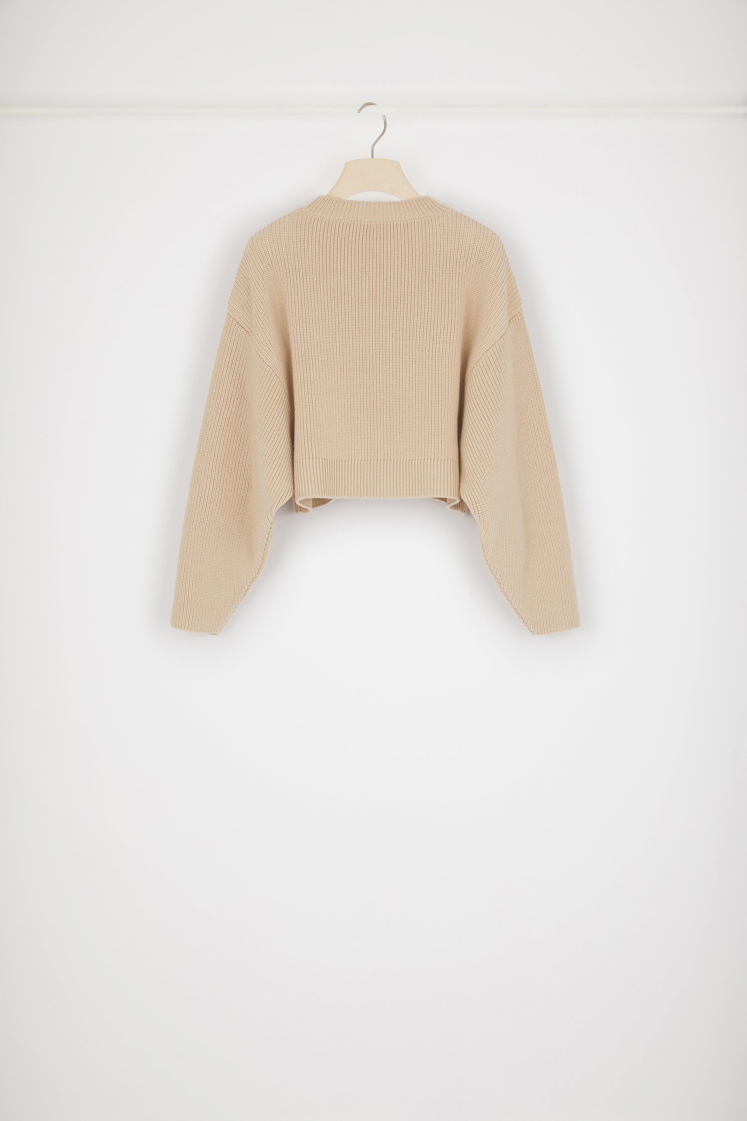 Patou Knitwear pull cropped laine mérinos beige H22KN095