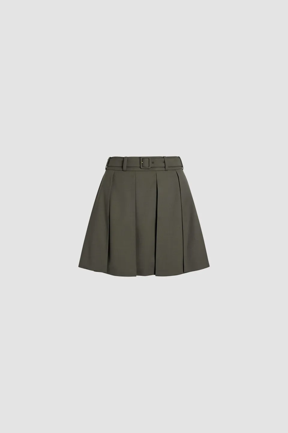 Patou H24SK0710103751K mini jupe kaki laine plissée