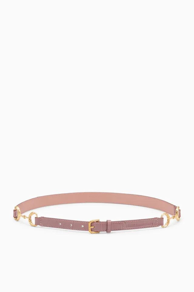 Ulla Johnson Horse Bit ceinture cuir Rosa boucle oro