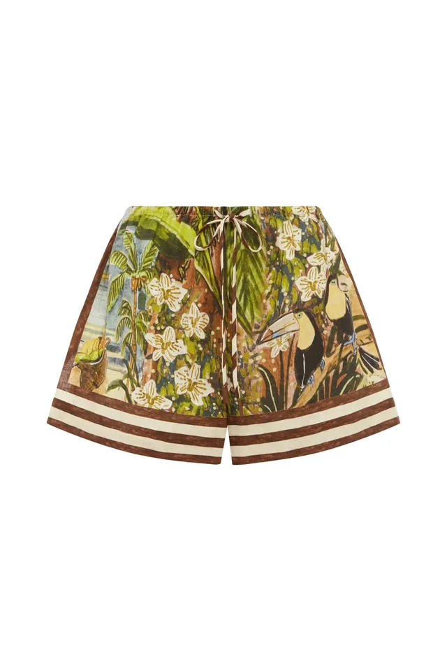Alemaïs Toucan Tango short large lin taille élastique