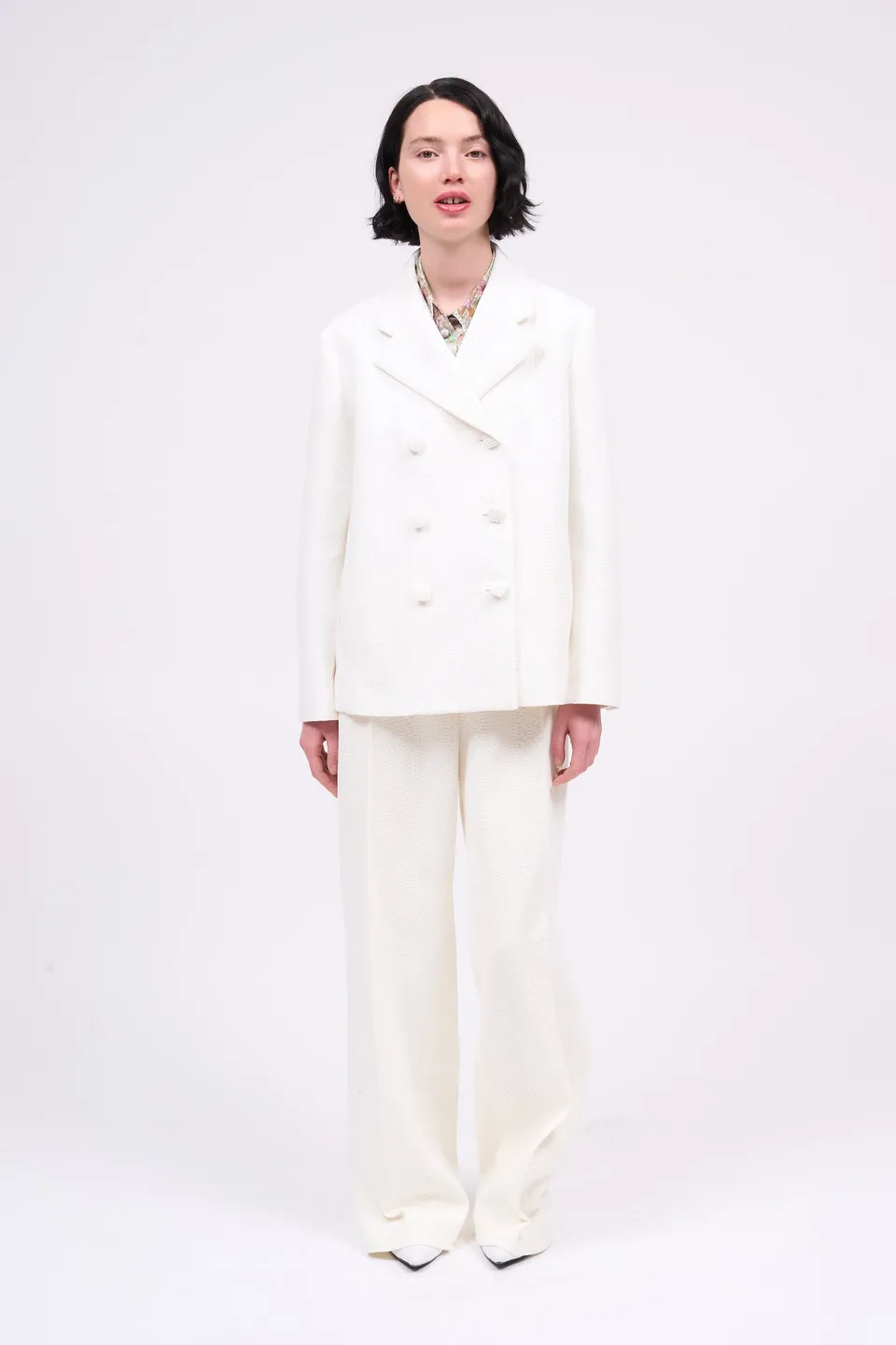 Paul & Joe Tailoring Pantalon Rossini blanc coupe droite coton