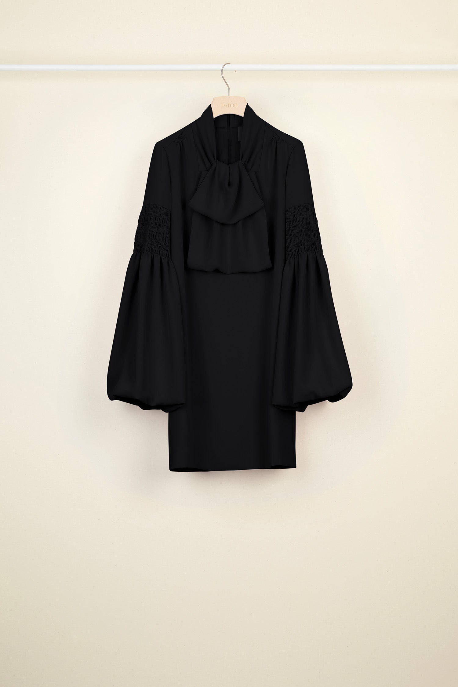 Patou Pussy-bow H20DR011 mini robe noire cady