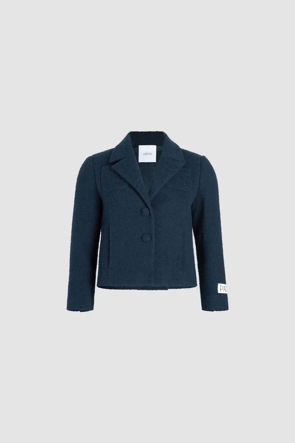 Patou P25JA0460206699N veste tweed coton bio Navy Black