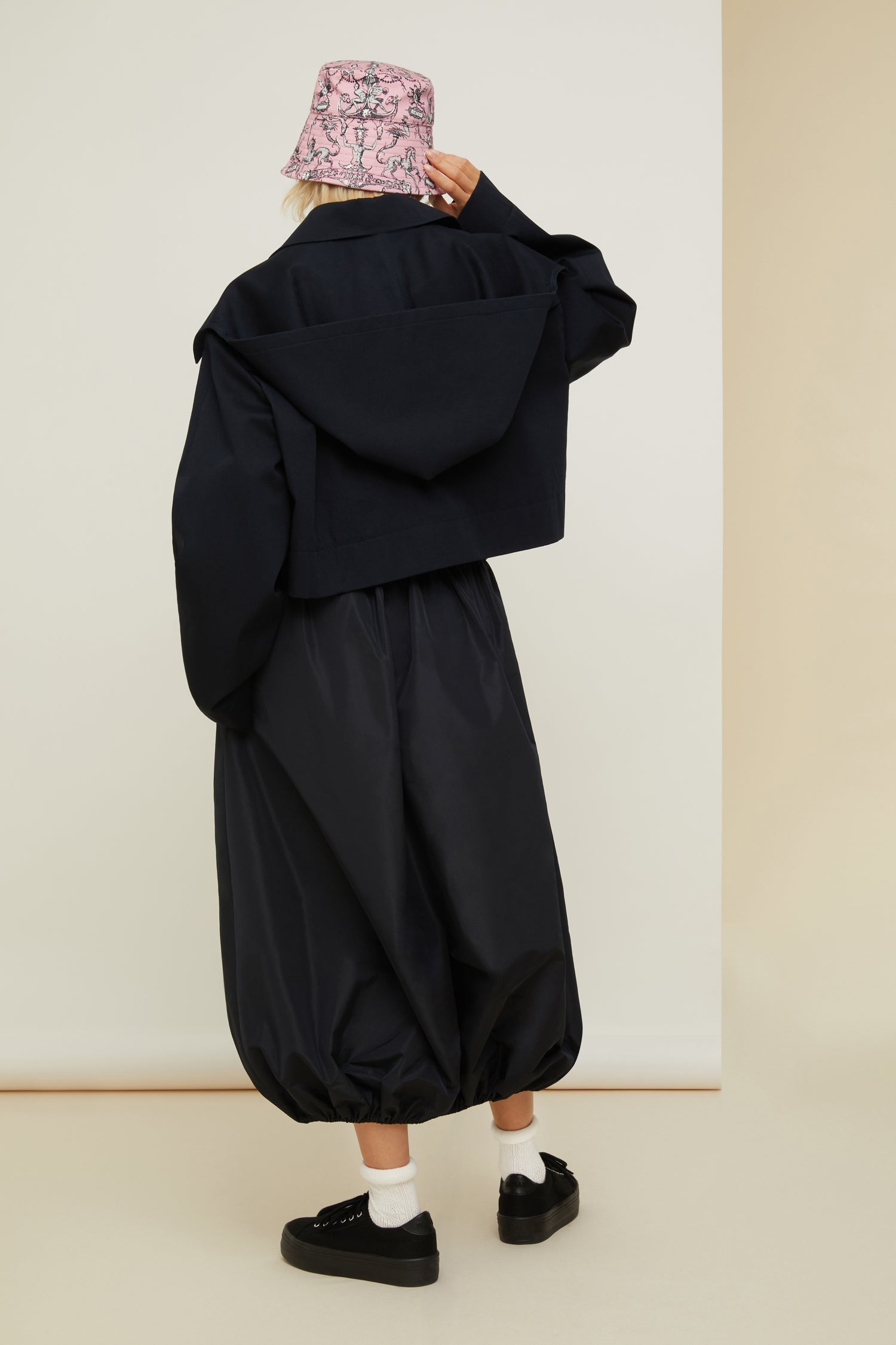 Patou P22OU0110074698N parka coton bio bleu nuit capuche