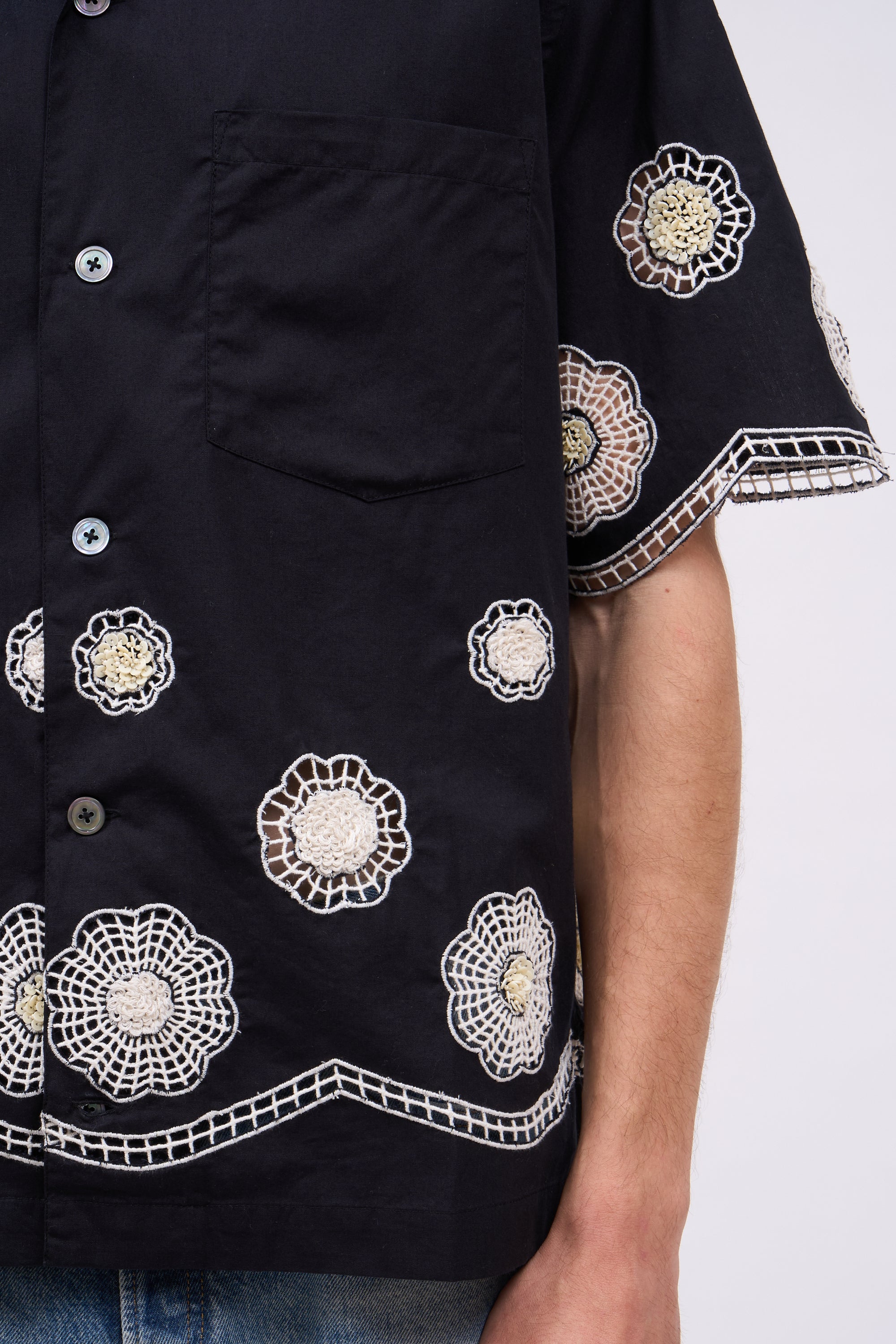 Paul & Joe Phoenix chemise coton noir M brodée