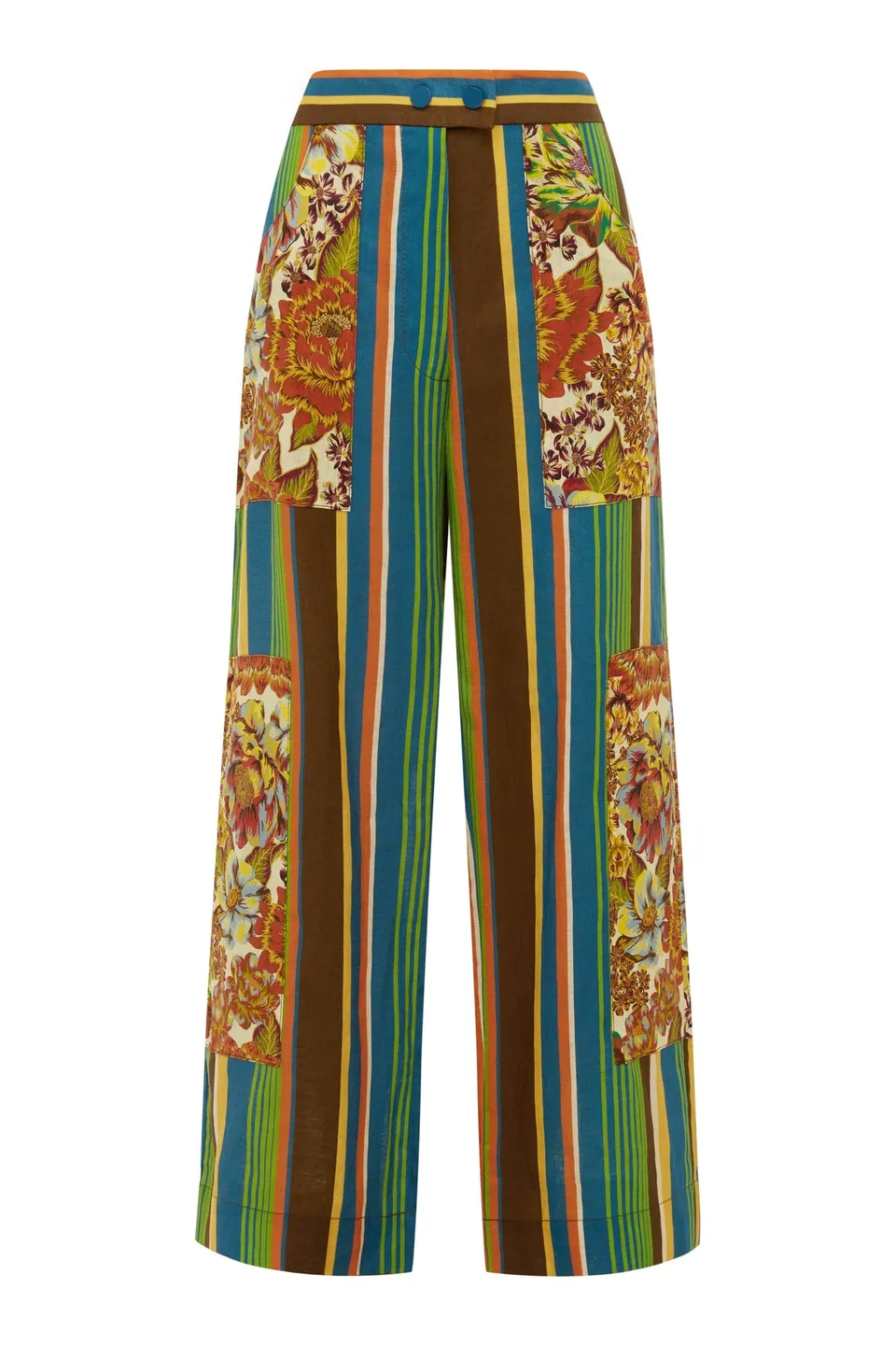 Alemäis Charlie Pant pantalon lin imprimé patchwork floral