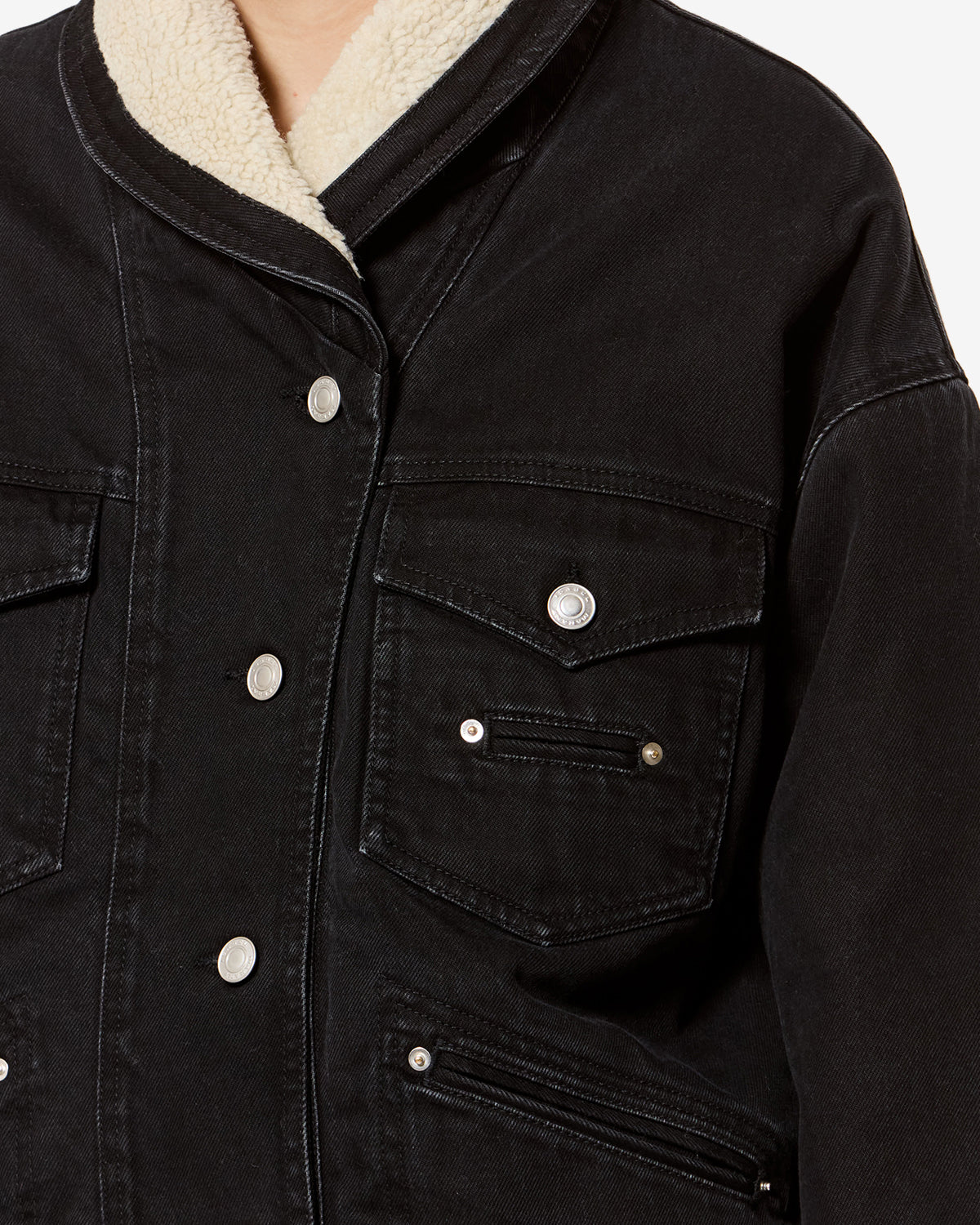 Isabel Marant Pimia veste denim noir délavé doublée