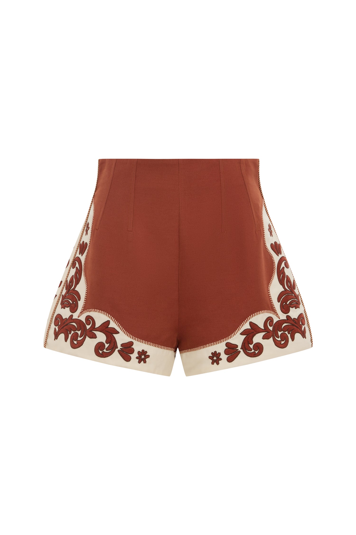 Alemaïs Duke short taille haute brodé laine
