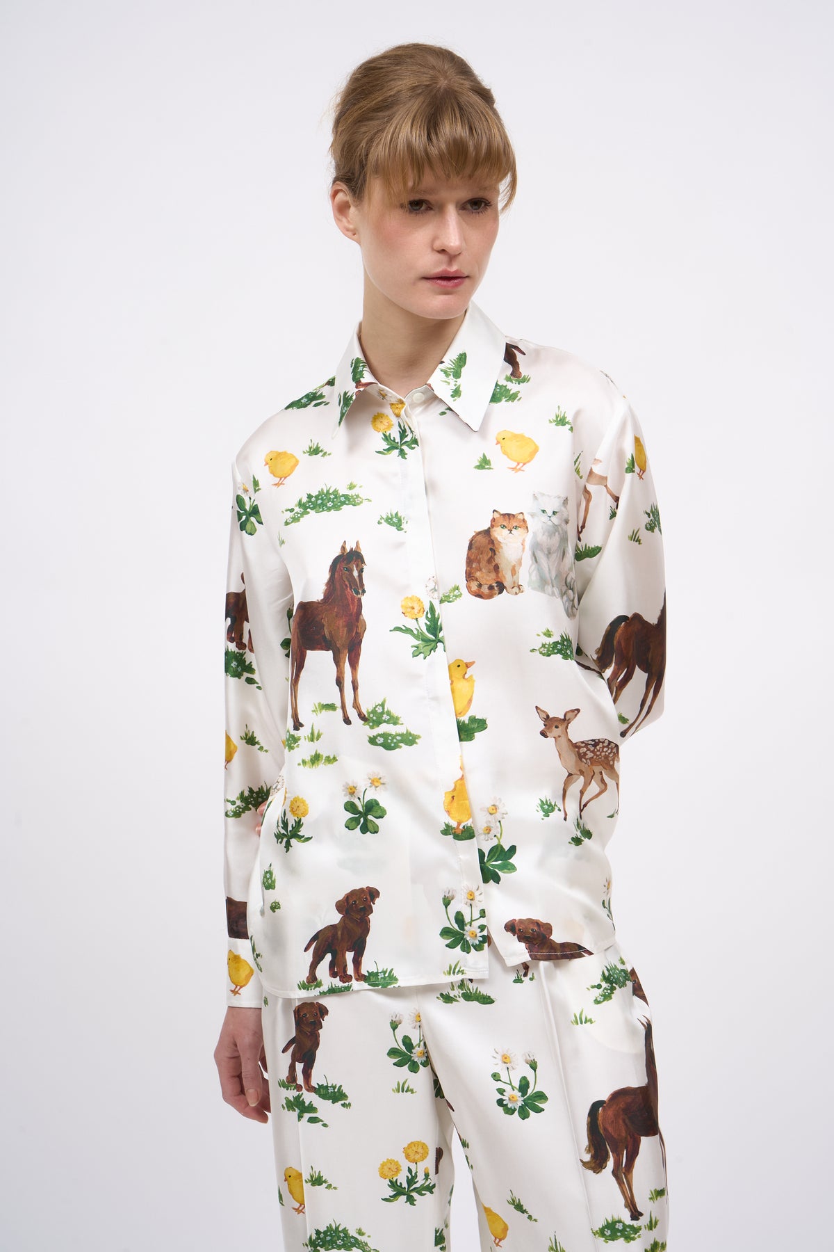 Paul & Joe Gwen chemise twill soie animalier fluide France