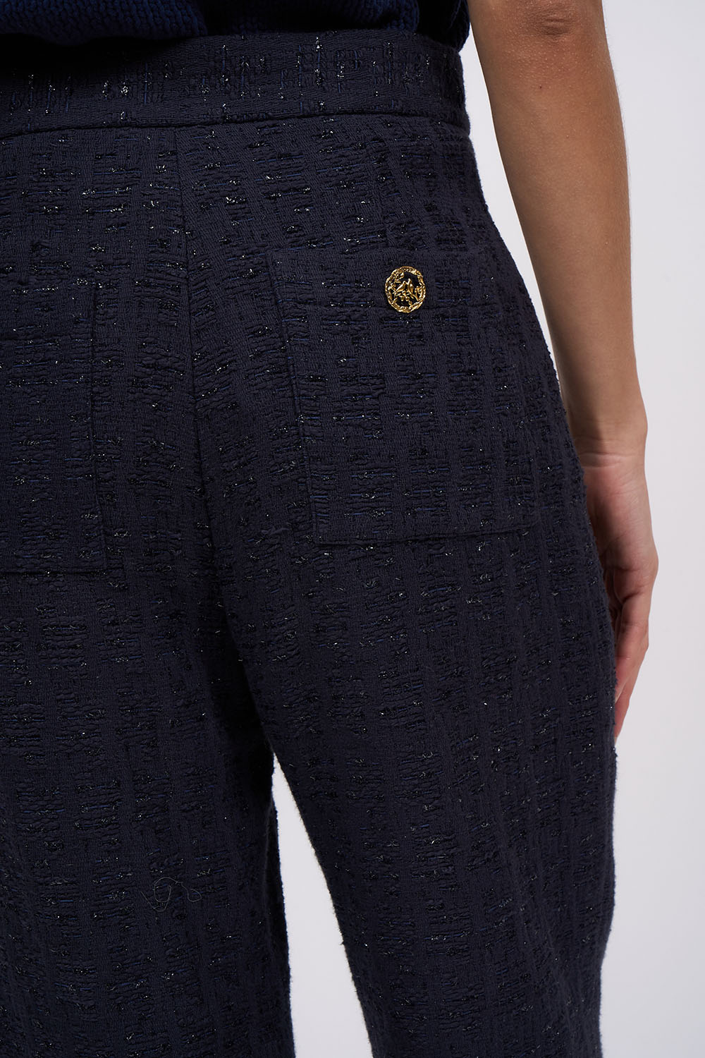 Paul & Joe Tailoring Granval pantalon droit tweed lurex marine