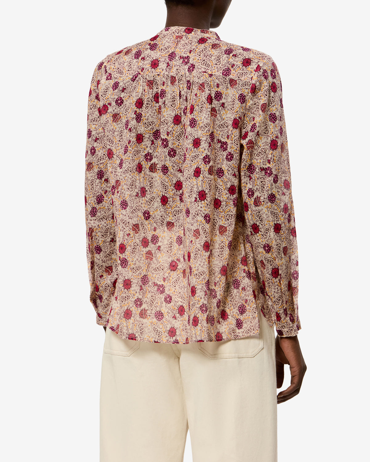 Isabel Marant Maria HT0029FA blouse écru-framboise imprimé