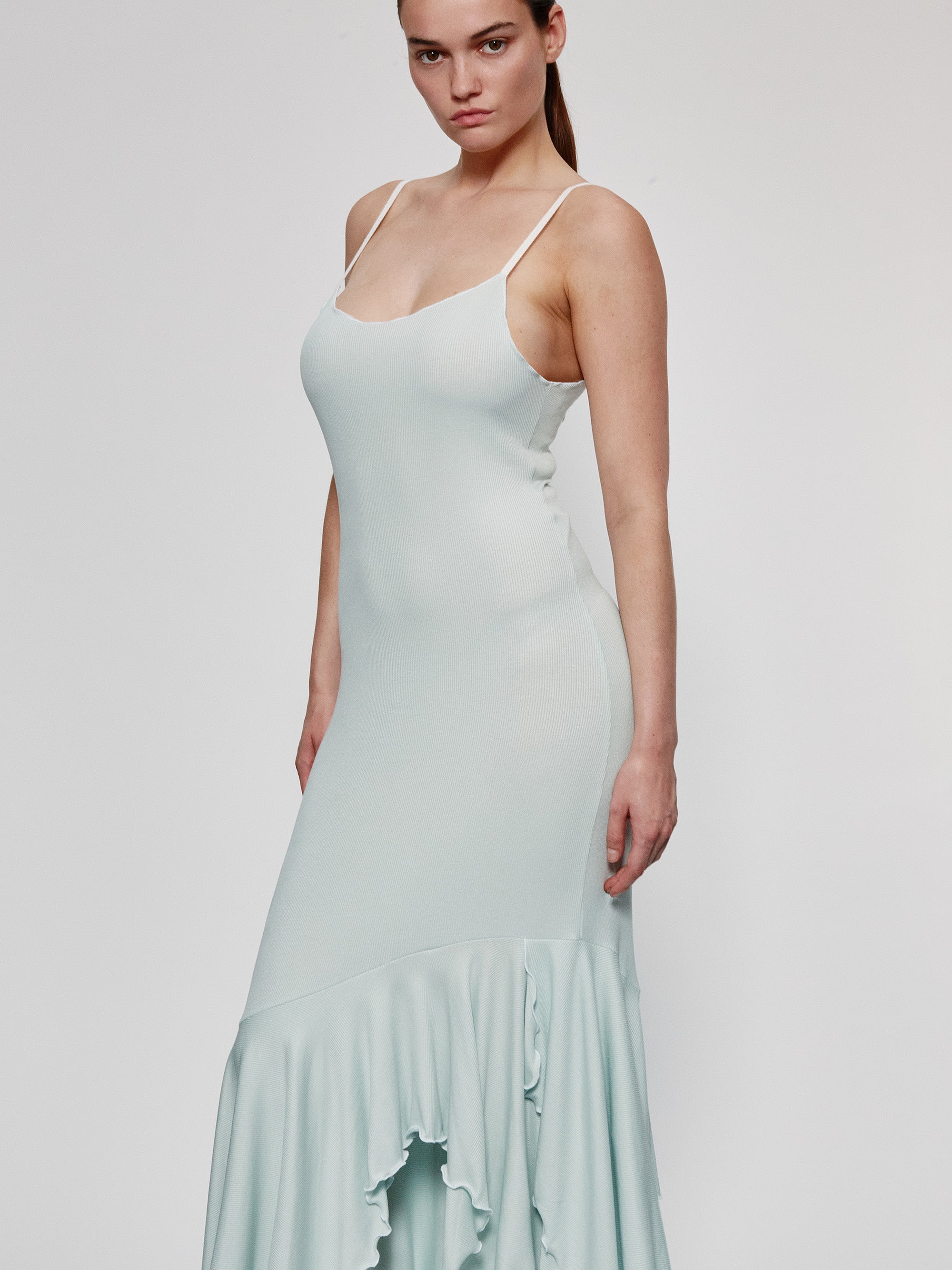 Ester Manas Dresses robe maxi spaghetti menthe M/L coton