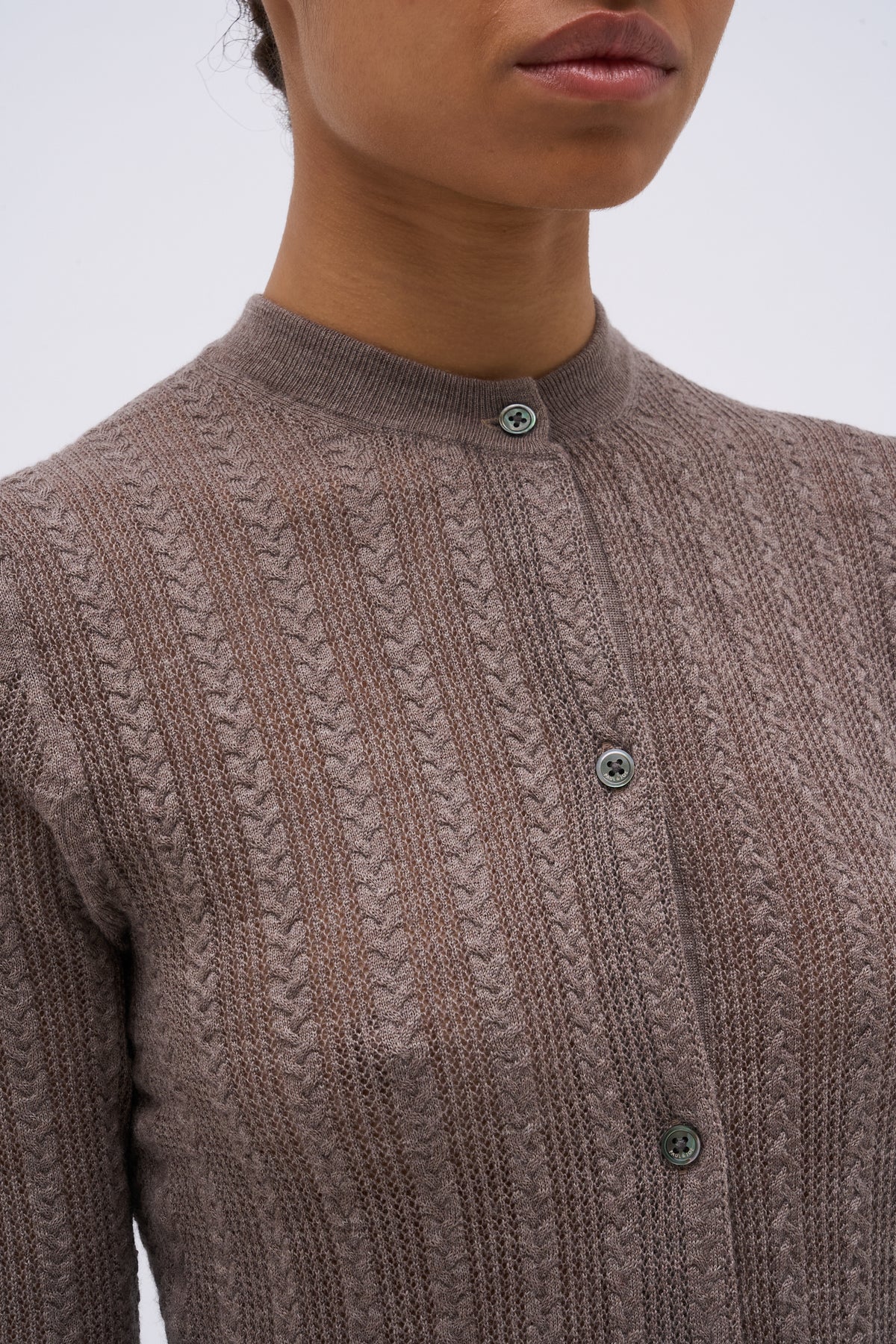 Paul & Joe Mailles cardigan Junon laine mérinos pointelle