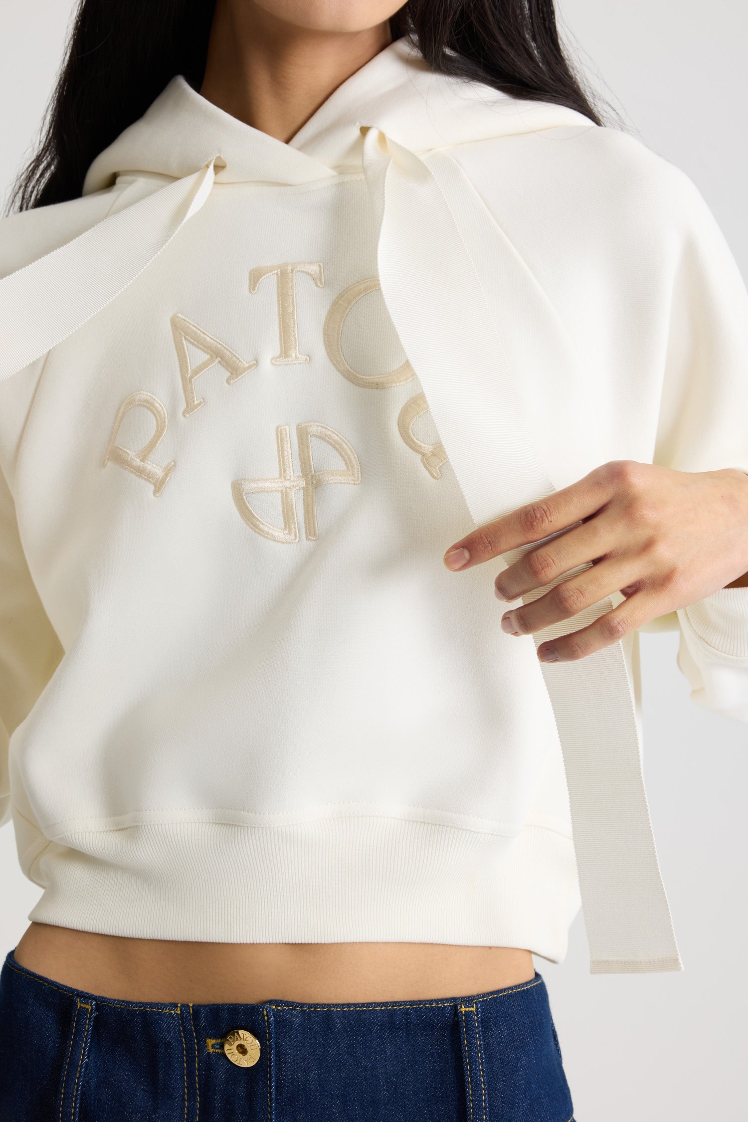 Patou JE192 hoodie coton bio blanc Snowberry XS