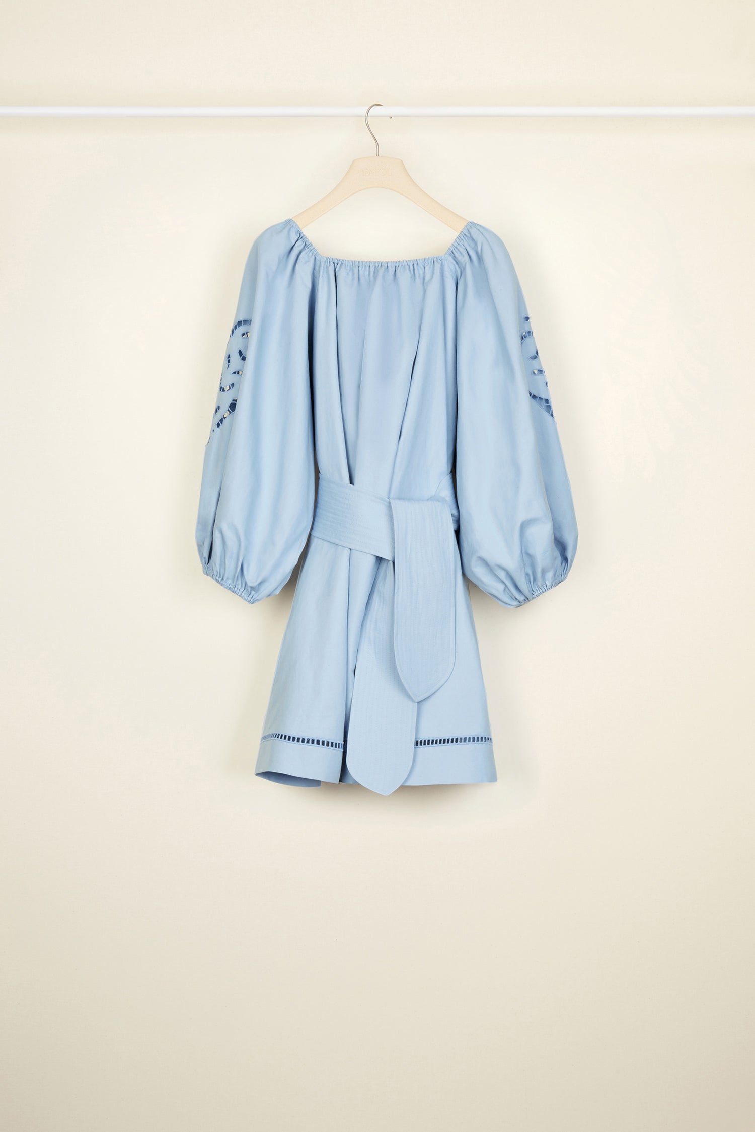 Patou DR038 robe lin coton ajourée bleu Blueberry