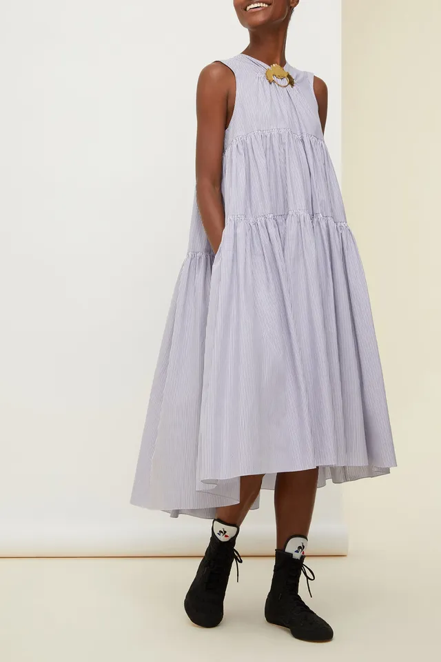 Patou DR0310040603N robe longue coton rayee Biarritz